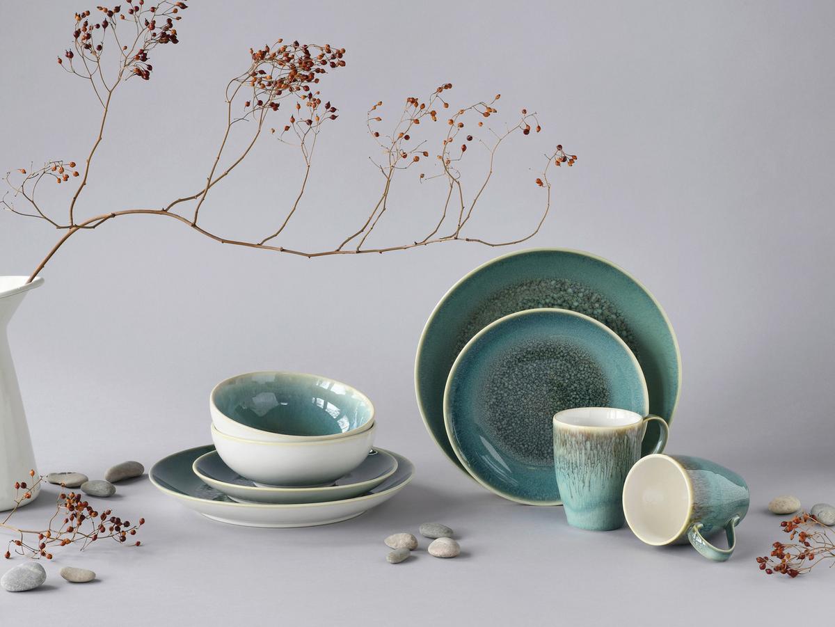 Kombinirani Servis Caldera Grün, 8-Delni - zelena/bela, Basics, keramika - Creatable