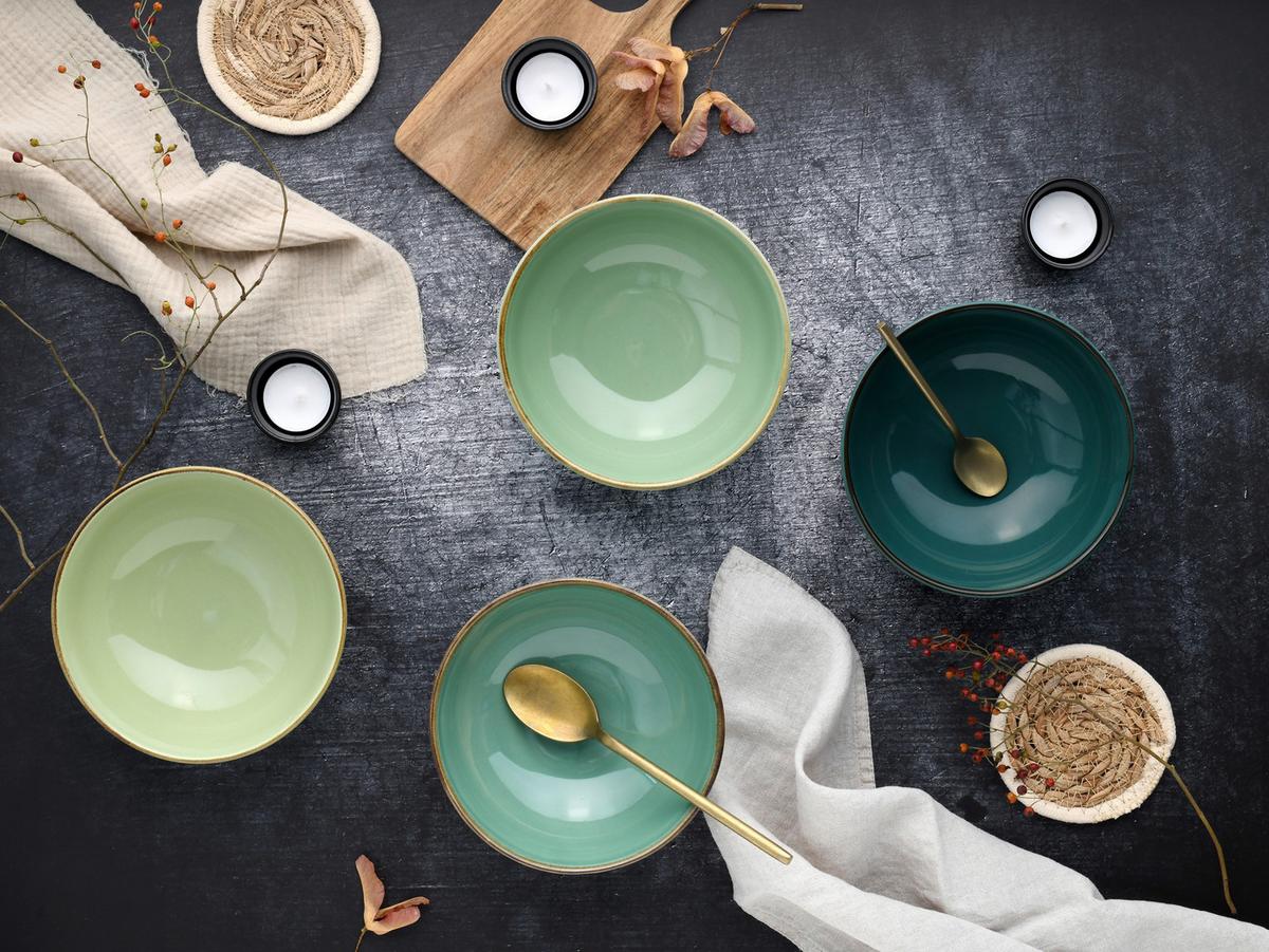 Set Posod Green Life, 4-Delni - zelena, Design, keramika (16,5cm) - Creatable