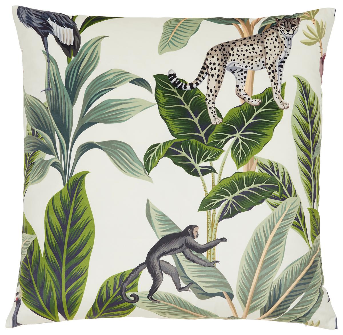 Zierkissen Junglelife in Weiß ca.60x60cm - Weiß, KONVENTIONELL, Textil (60/60cm) - Modern Living