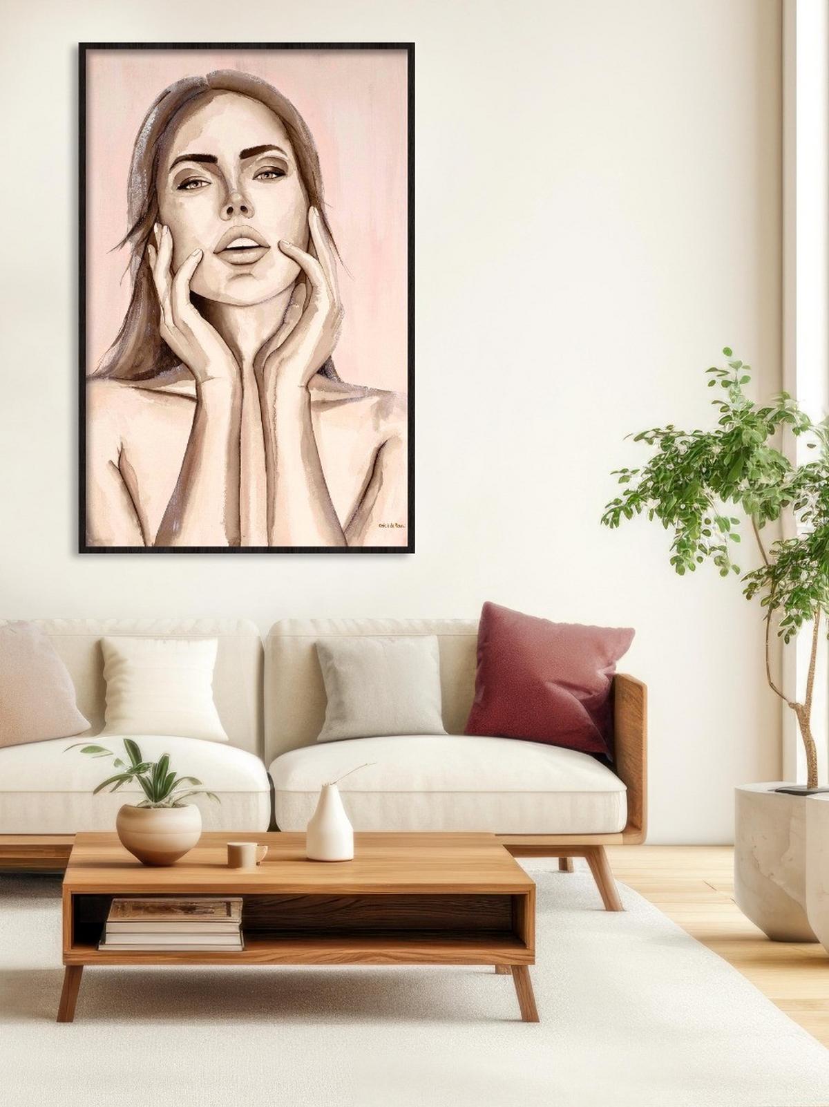 BILD STL-DE-ROUW-001-80X120-AKVELT- - Altrosa/Schwarz, Basics, Holz/Kunststoff (80/120/10cm)