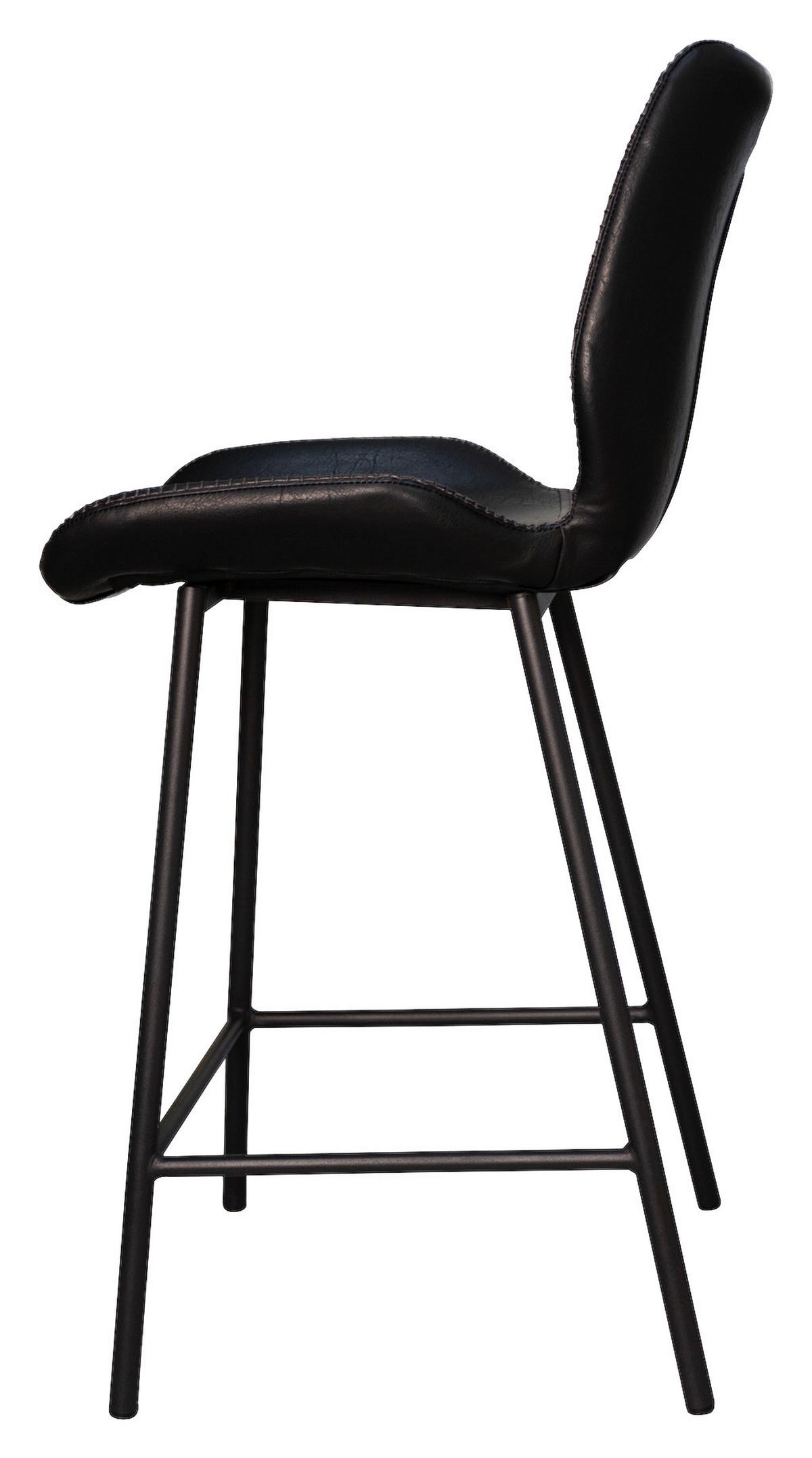 Barhocker-Set Barron 2er-Set ca. 47x99 cm Schwarz - Schwarz, KONVENTIONELL, Kunststoff/Textil (47/99/55cm) - MID.YOU