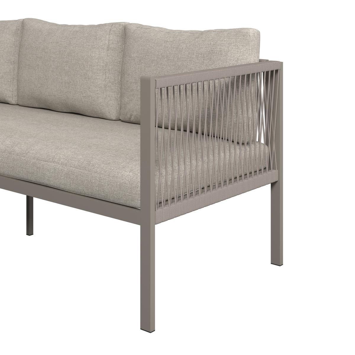 Gartenlounge Sophia - Beige/Creme, Modern, Glas/Textil (195/73/72cm)