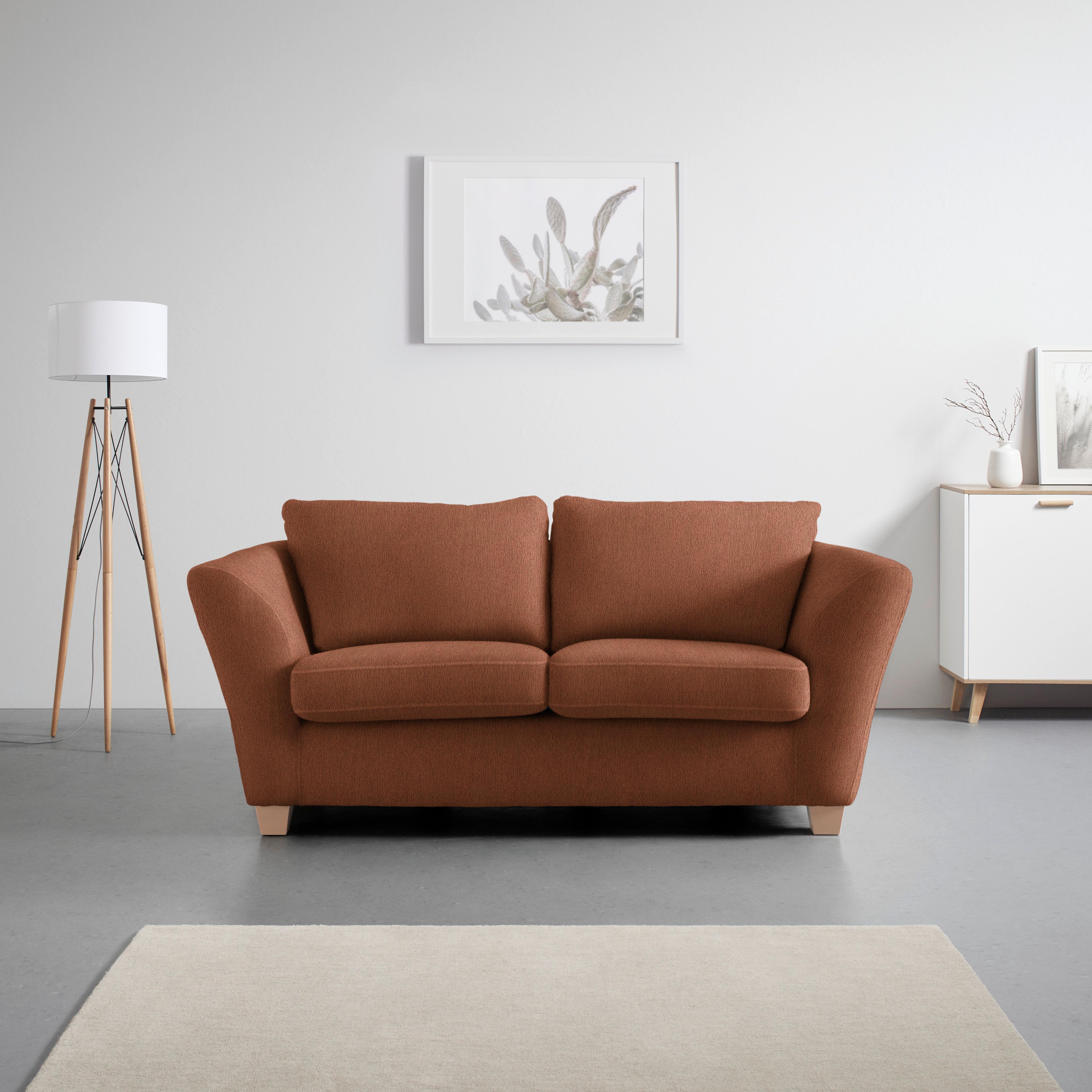 2-Sitzer-Sofa Devado Kupferfarben - Naturfarben/Kupferfarben, Holz/Textil (190/70-85/95cm) - Mömax