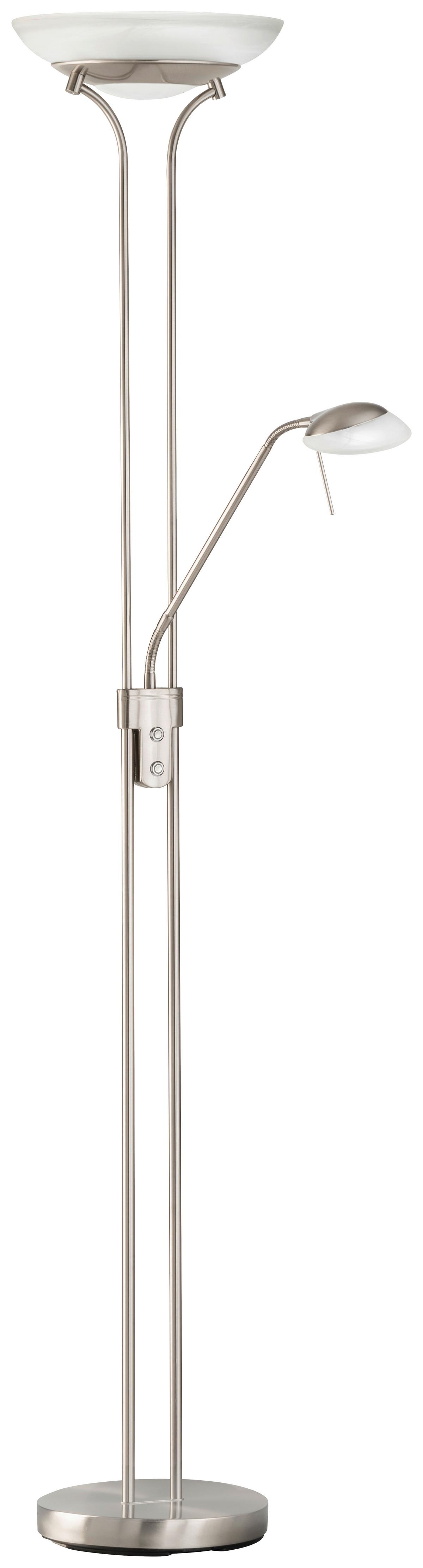 LED-Deckenfluter Pool TW Nickelfarben max. 28 Watt - Weiß/Nickelfarben, Design, Glas/Metall (32/32/182cm) - Fischer & Honsel