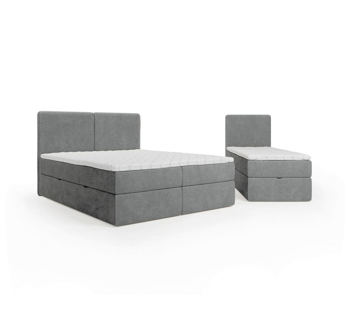 Familienbett Domino Combo II Dunkelgrau ca. 270x200cm - Dunkelgrau/Schwarz, MODERN, Holz/Holzwerkstoff (270/200cm) - MID.YOU