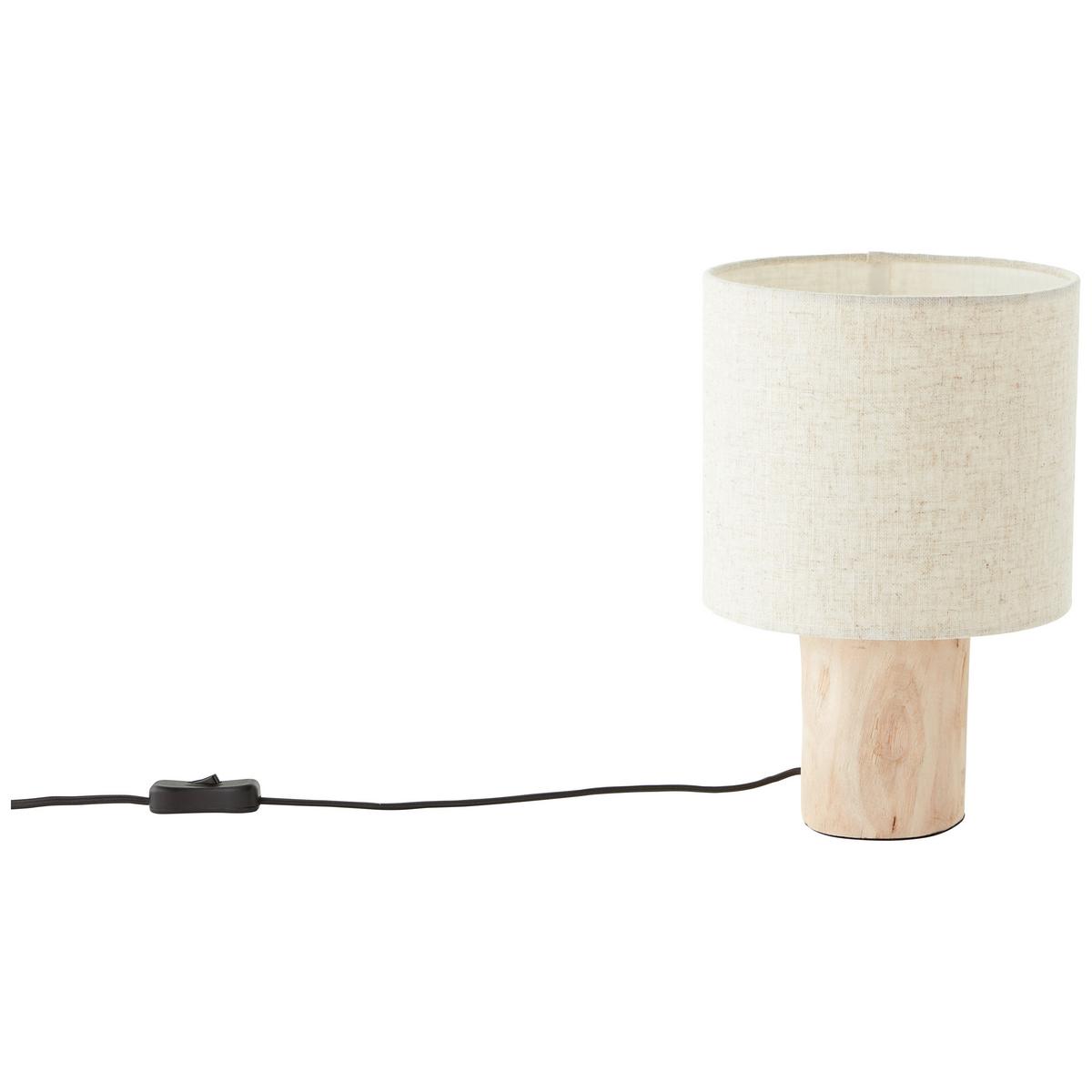 Tischleuchte Pia Naturfarben max. 40 Watt - Naturfarben, Natur, Holz/Textil (20/30cm) - Brilliant