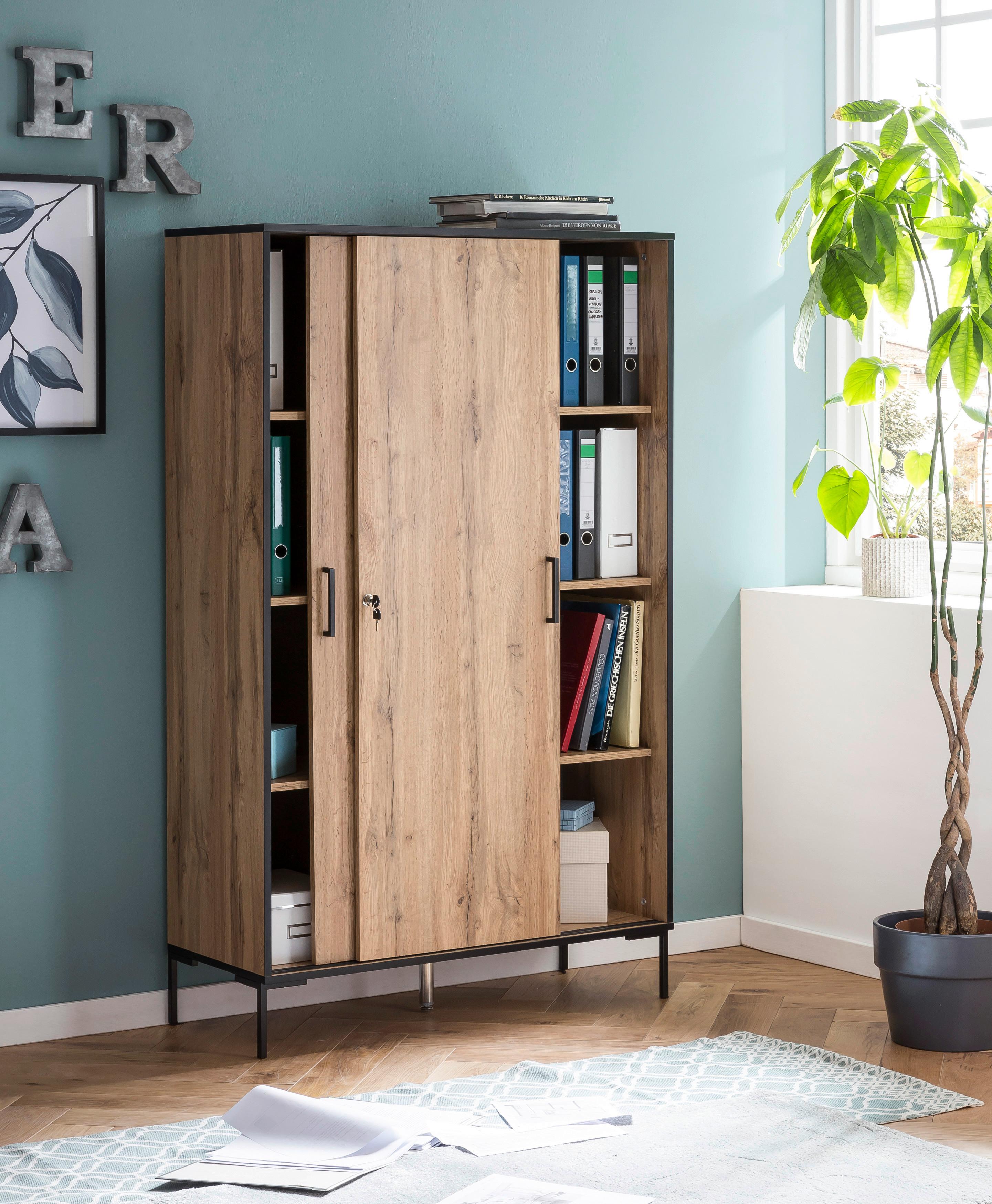 Aktenschrank versperrbar ca. 100x164 cm Eiche - Eichefarben, MODERN, Holzwerkstoff (100,1/163,8/41cm)