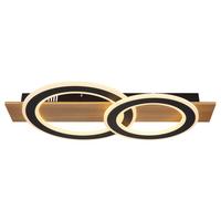 LED-DECKENLEUCHTE 48038-40 - Dunkelbraun/Opal, Natur, Kunststoff/Metall (63/35/7cm) - Globo
