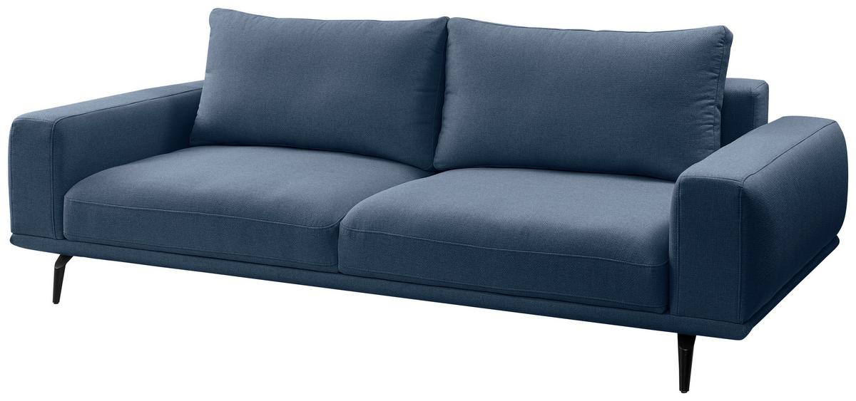 Canapea cu 3 locuri SELENE - albastru închis, Modern, textil (242/89/115cm) - MID.YOU