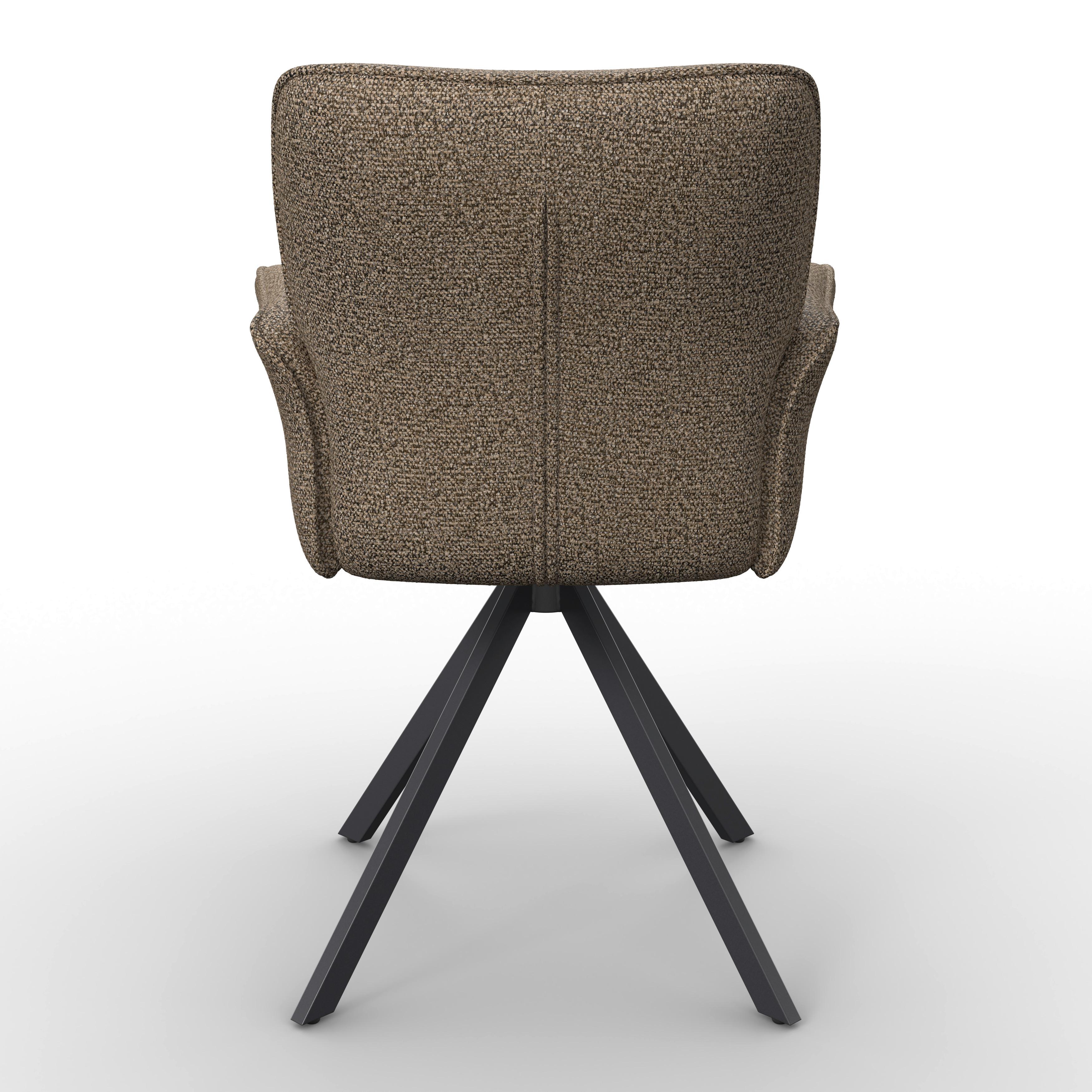 STOL MED ARMSTÖD TESS - brun/svart, Modern, metall/trä (65/87/64cm) - Bessagi Home