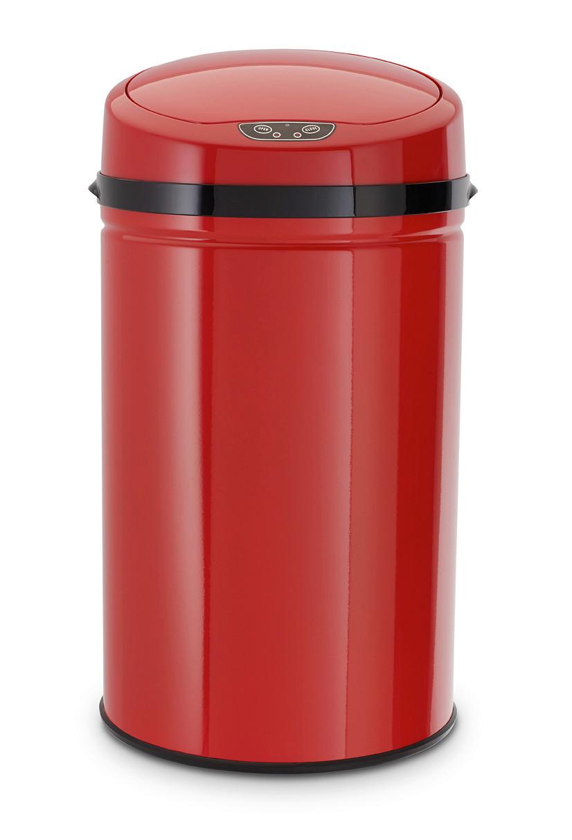 Koš Za Smeti Inox, 30 L - rdeča/črna, Basics, kovina/umetna masa (30,5/56,5cm) - Echtwerk