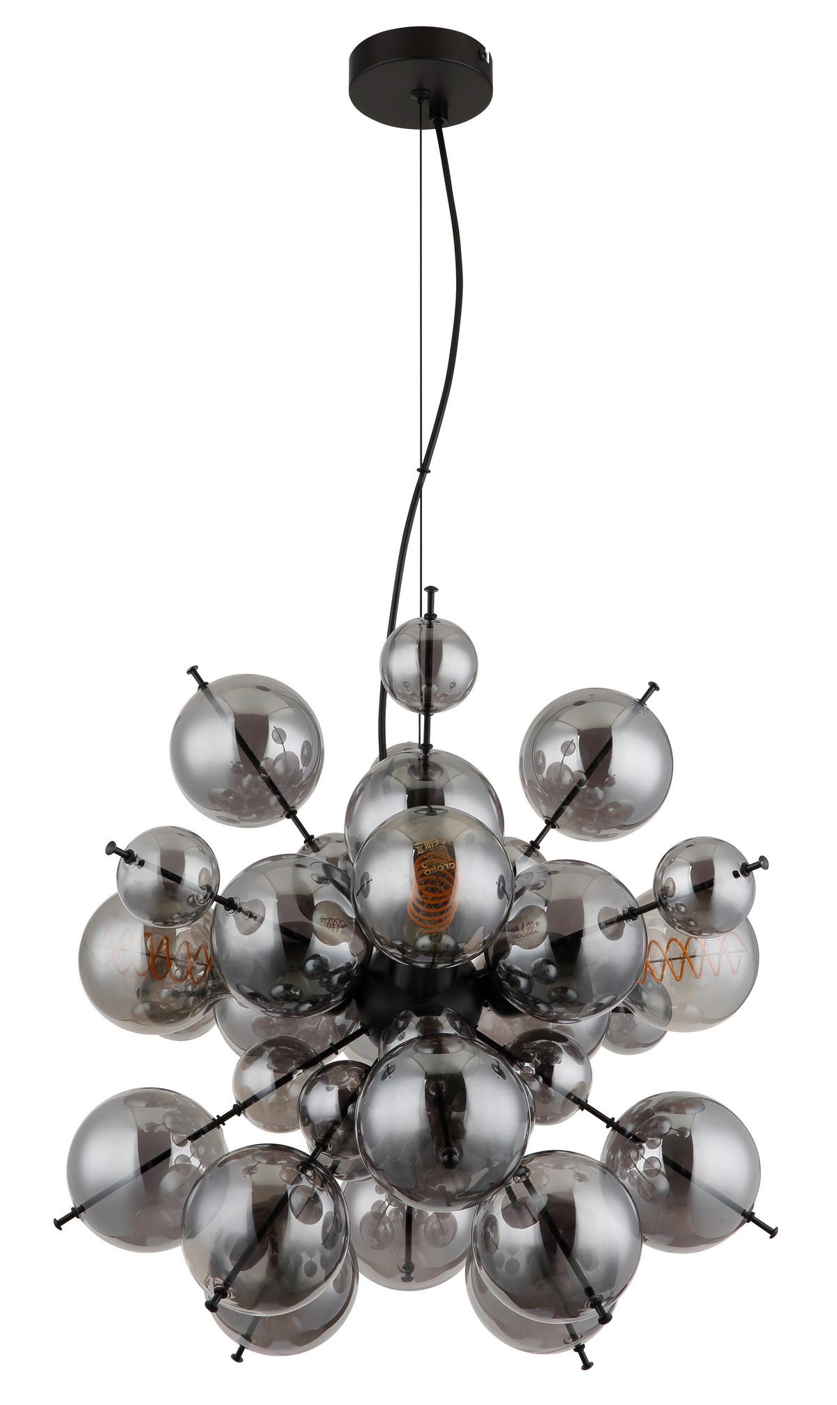 Viseća Svjetiljka Crna Boja - zlatne boje/crna, Design, staklo/metal (51,5/120cm) - Globo
