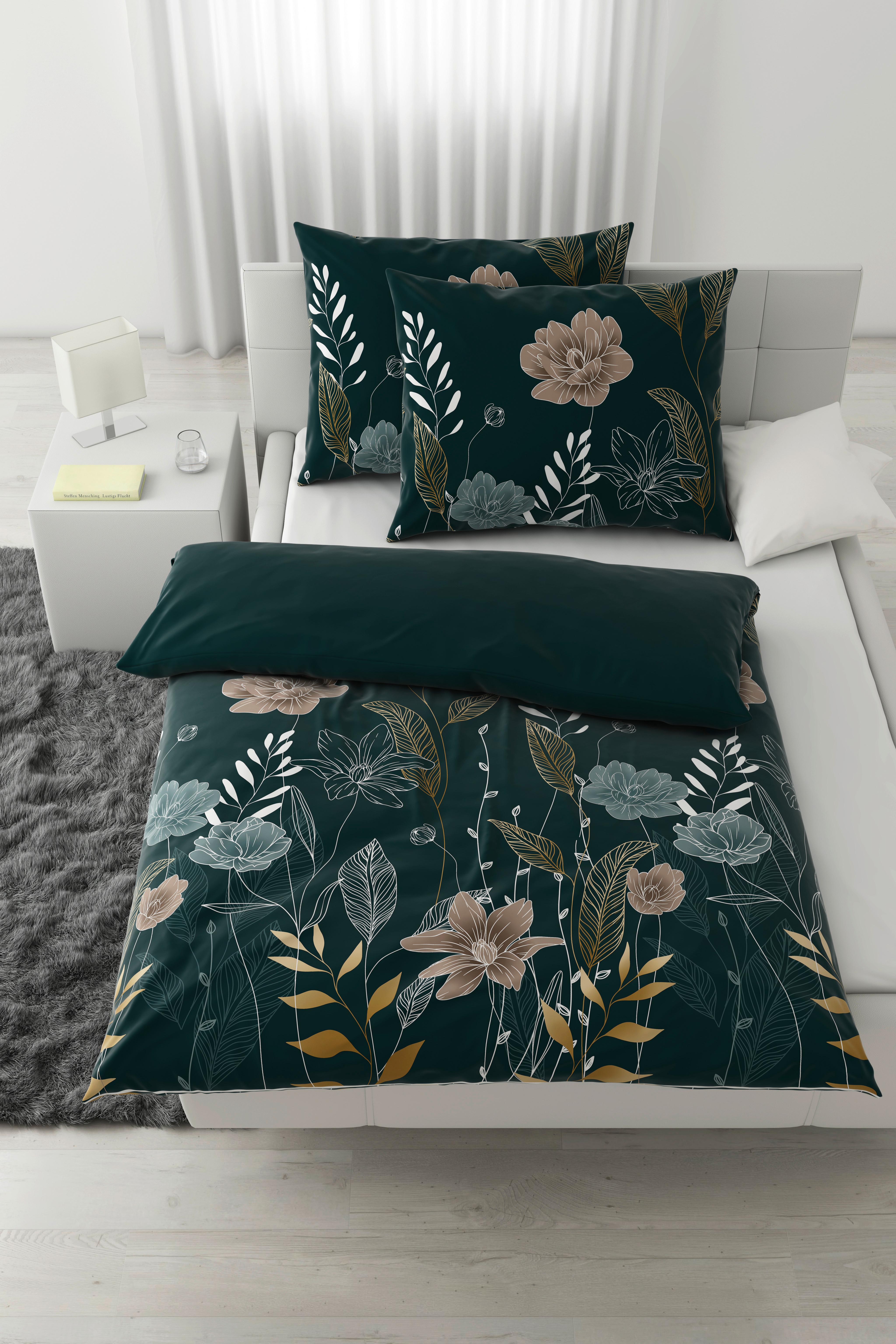 Bettwäsche Nala XXL Grün ca. 200x220cm - Grün, ROMANTIK / LANDHAUS, Textil (200/220cm) - Modern Living