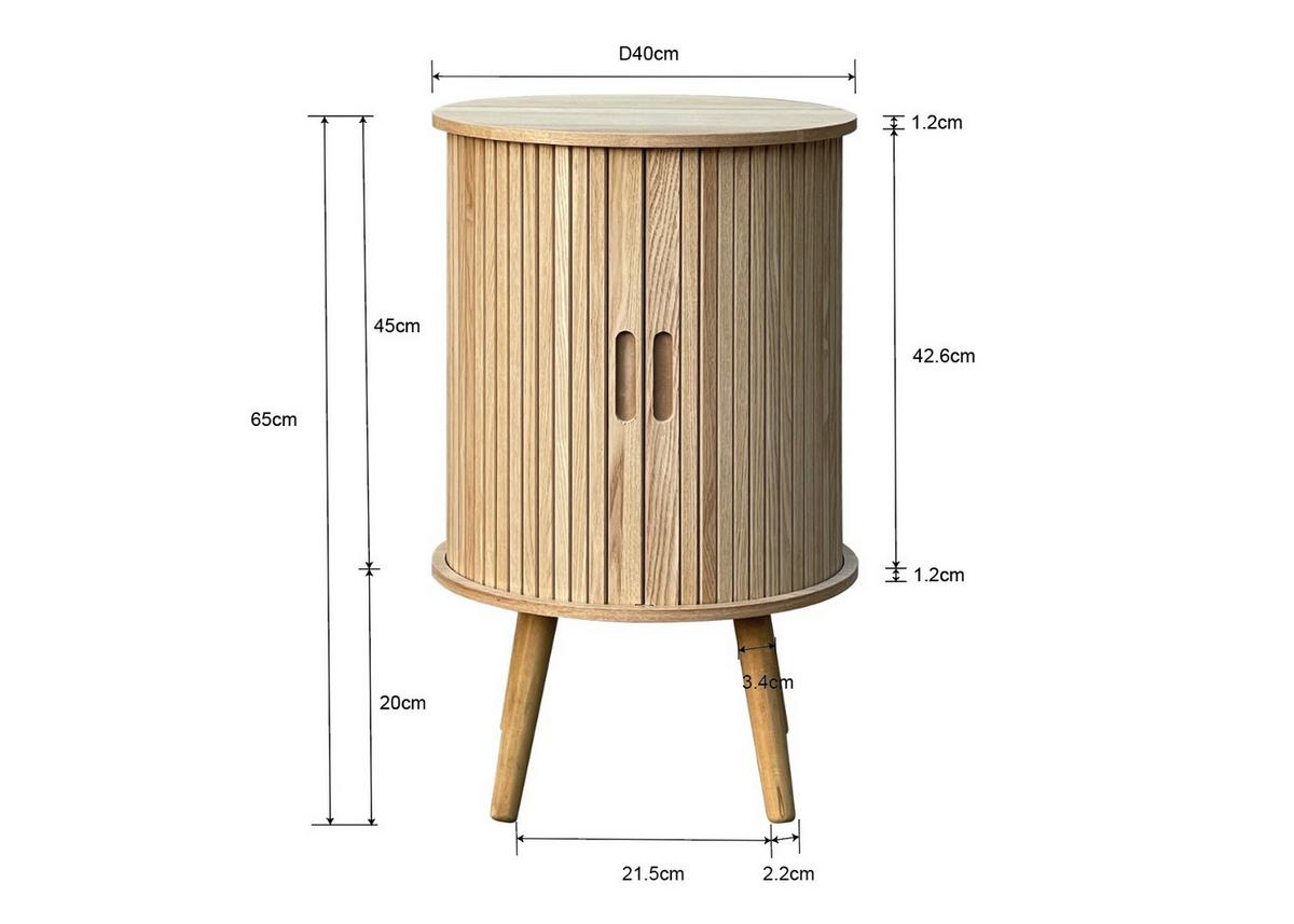 Nočna Omarica Skandy, Naravne Barve - naravne barve, Moderno, leseni material/les (40/65/40cm) - Premium Living