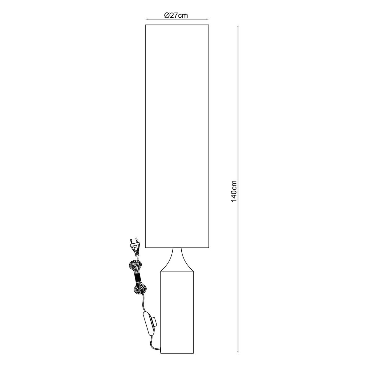 LAMPA STOJĄCA DYRE - kolor jesionowy/biały, Design, metal/tkanina (27/140cm) - Collet's Monde