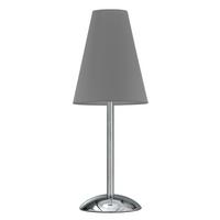 Tischleuchte Richard Grigio Grau/Chrom max. 22 Watt - Chromfarben/Grau, KONVENTIONELL, Textil/Metall (20/54cm)