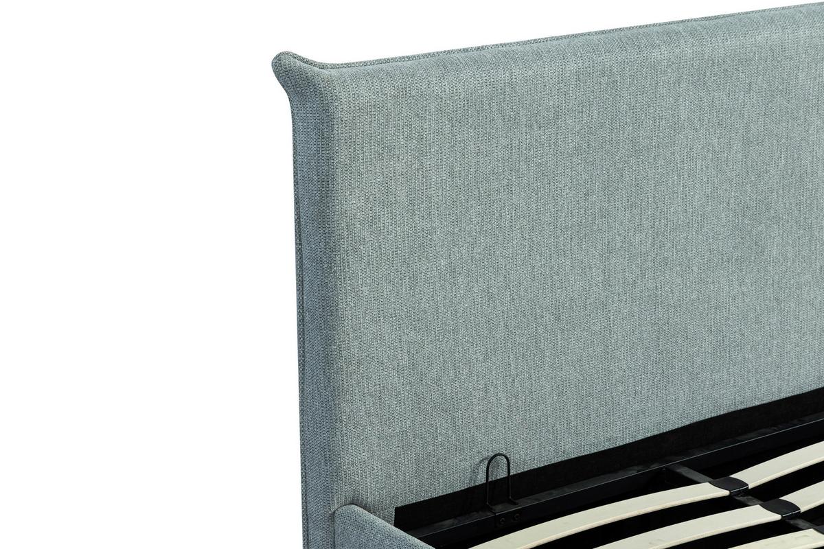 Oblazinjena Postelja Pico, Svetlo Siva, 180x200cm - črna/svetlo siva, Design, kovina/umetna masa (188/100/216cm) - Livetastic