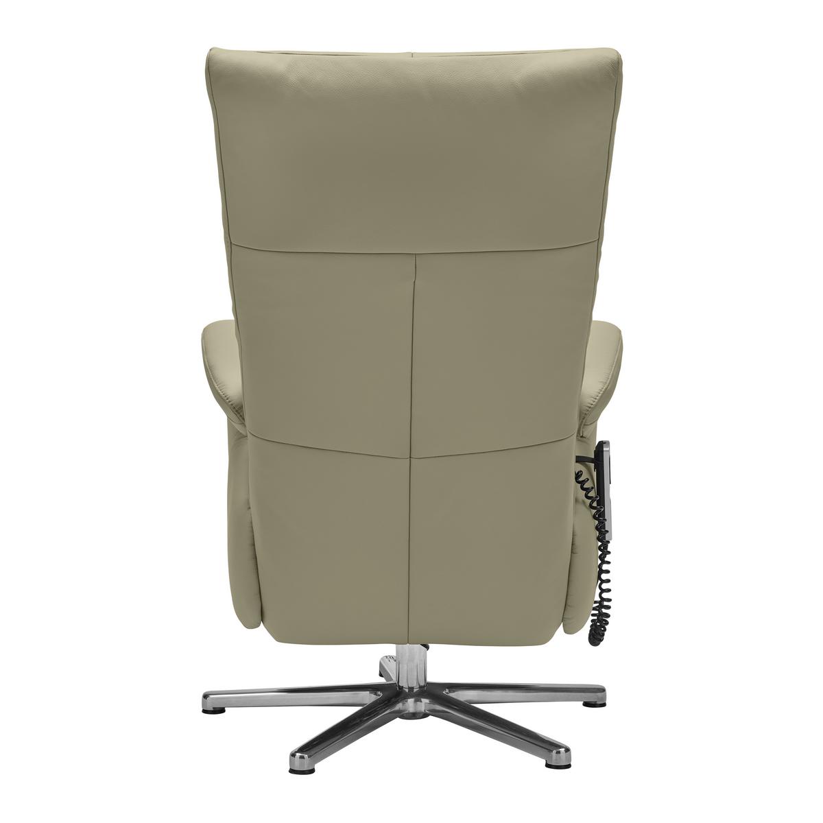 Relaxsessel Sitting 2 Grau - Chromfarben/Grau, MODERN, Leder (70/111/80cm) - Premium Living