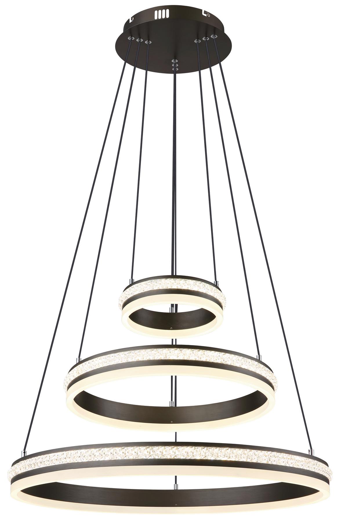 Viseča Led-svetilka Grouni, S Sijalko - barve titana/opal, Design, kovina/umetna masa (60/120cm) - Globo