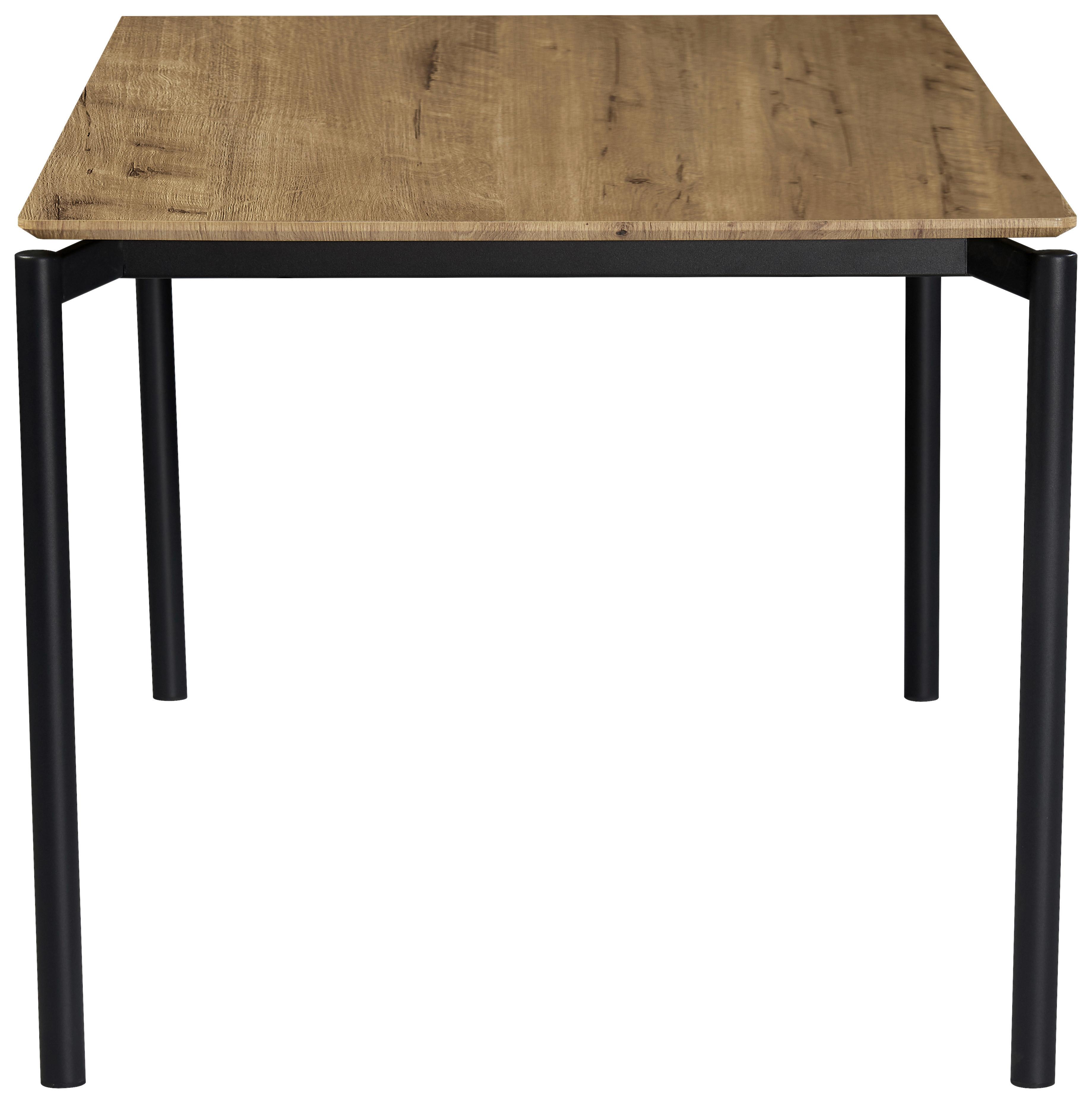 MATBORD LIDO - svart/ekfärgad, Modern, metall/trämaterial (180/76/90cm) - Mömax