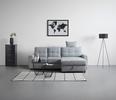 Sedežna Garnitura Natalie, Z Ležiščem In Predalom - siva/črna, Konvencionalno, umetna masa/tekstil (232/89/153cm) - Modern Living