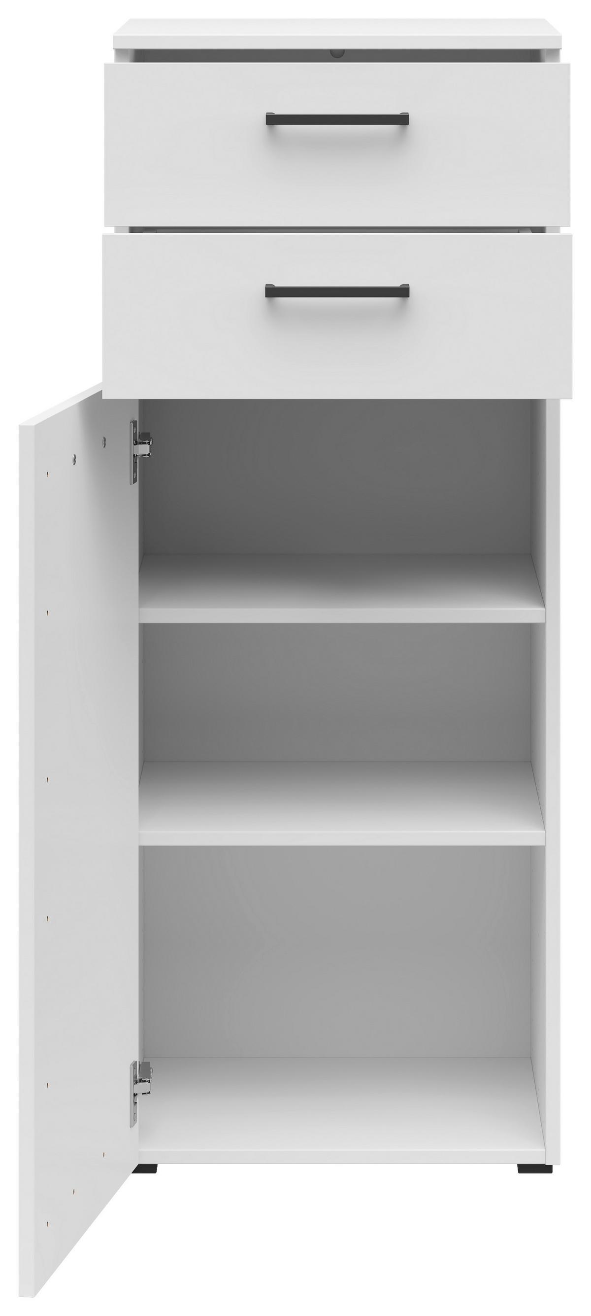 Kommode Multistauraum Weiß - Anthrazit/Schwarz, MODERN, Holzwerkstoff/Kunststoff (45/115/40cm) - Mömax