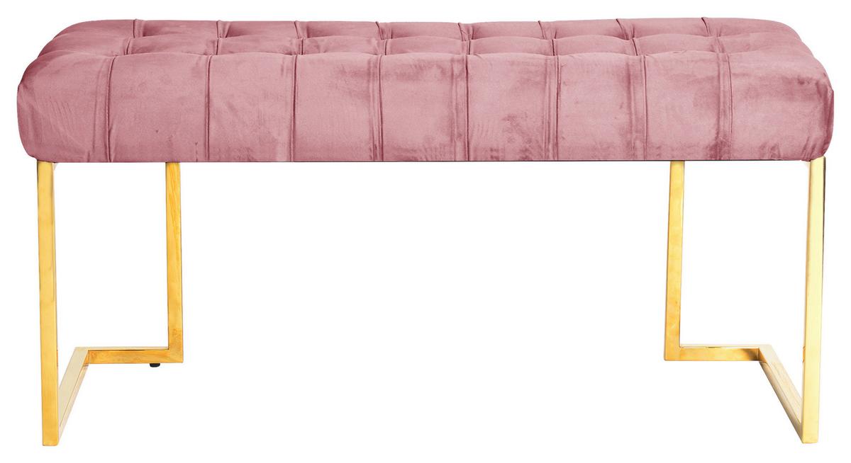 Hockerbank Parity Altrosa Samt - Altrosa, Design, Kunststoff (47/48/100cm) - Kayoom