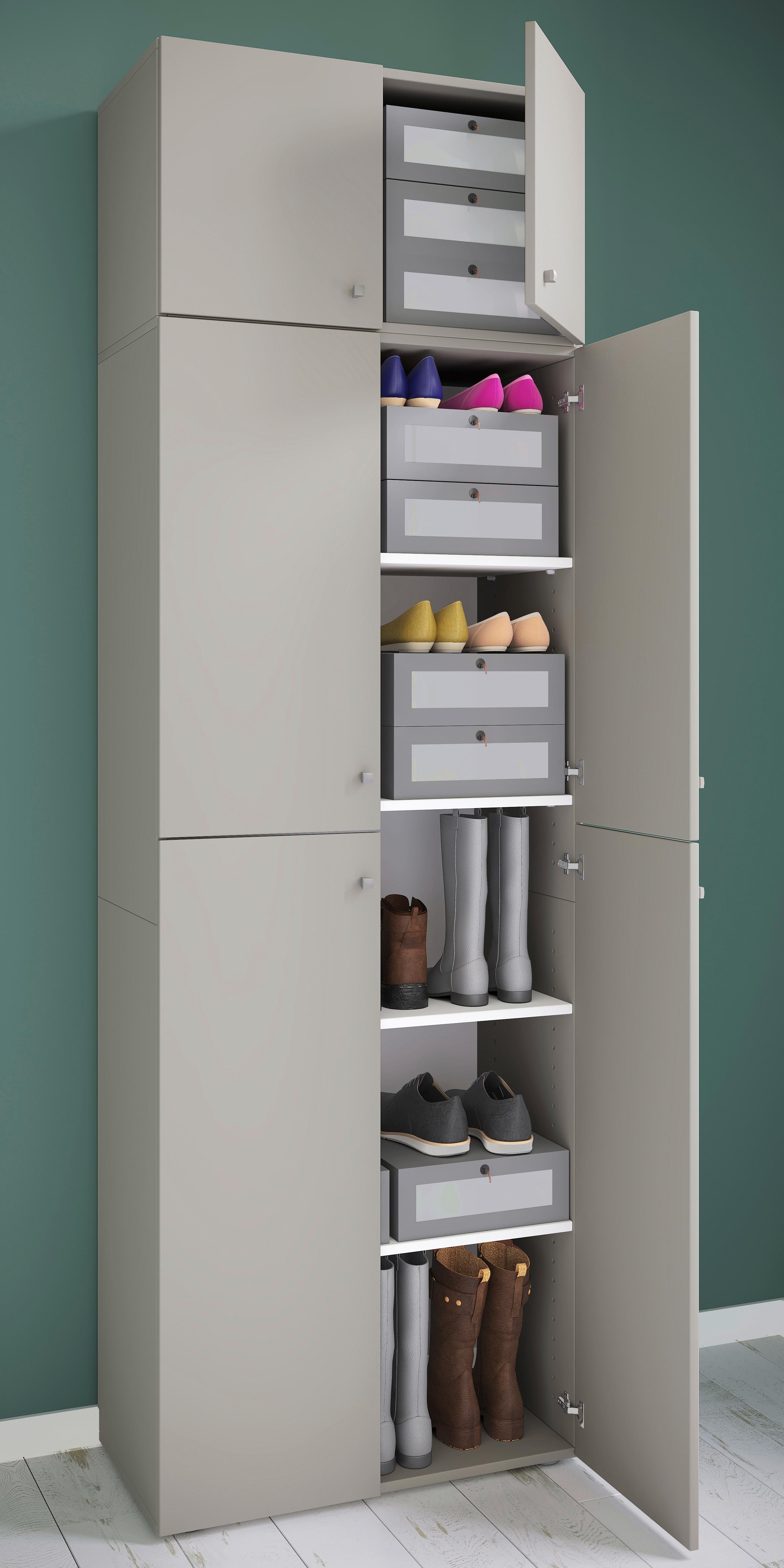 Schuhschrank Lona XXL ca.70x223x39cm Grau - Schwarz/Grau, KONVENTIONELL, Holzwerkstoff/Kunststoff (70/223/39cm) - MID.YOU