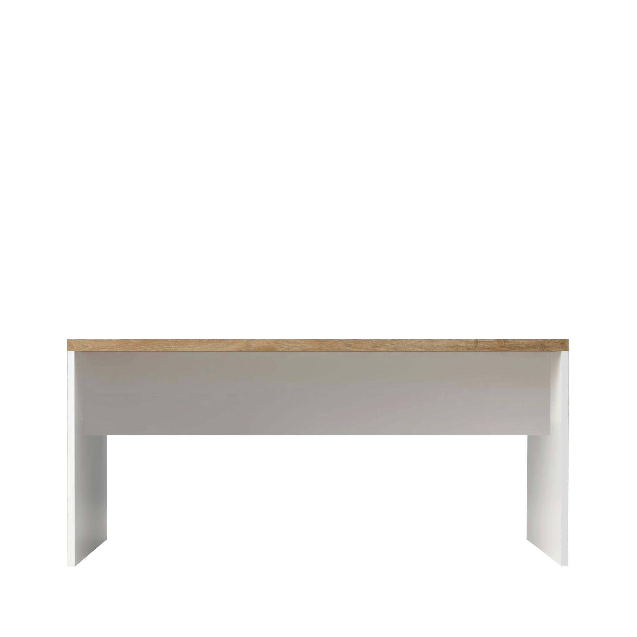 Schreibtisch Easy Office Eichefarben/Weiß Hochglanz - Eichefarben/Weiß Hochglanz, MODERN, Holzwerkstoff (160/75/68cm) - Mömax