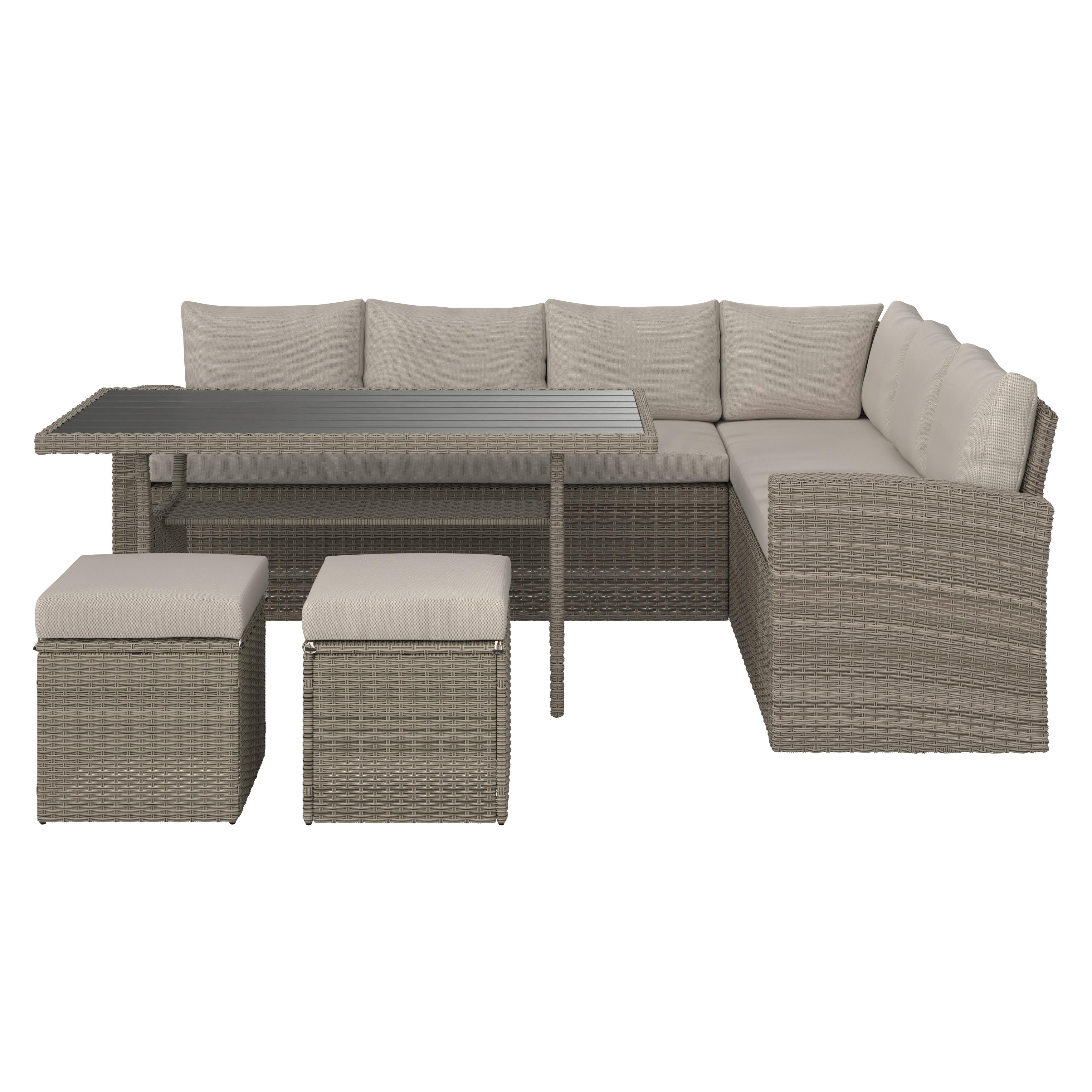 Loungegarnitur-Set Alex Rechts Anthrazit aus Polywood - Grau, Modern, Kunststoff/Textil (179/73/68cm) - Mömax