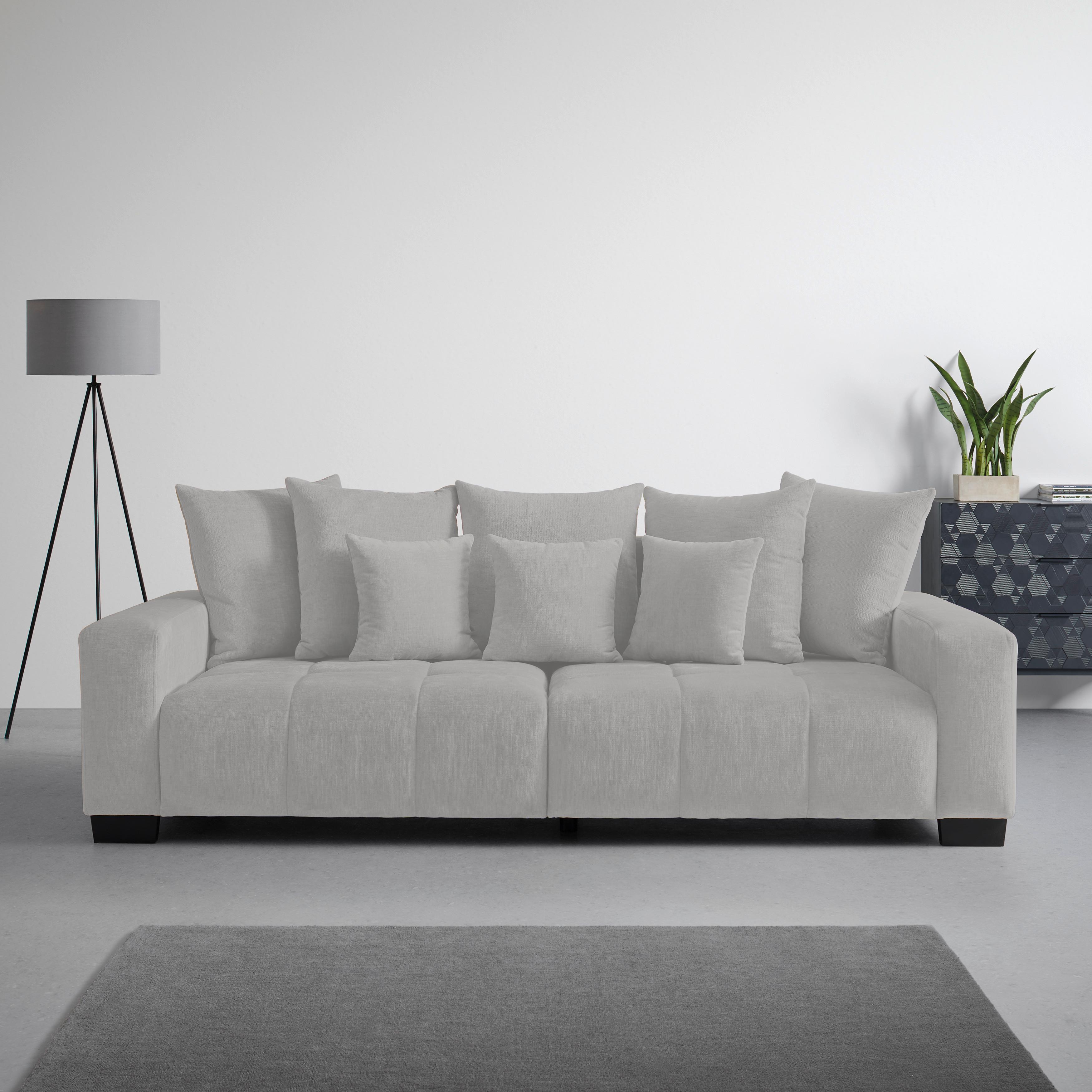 Bigsofa Matteo Silberfarben - Silberfarben/Schwarz, MODERN, Holz (246/93/124cm) - Based