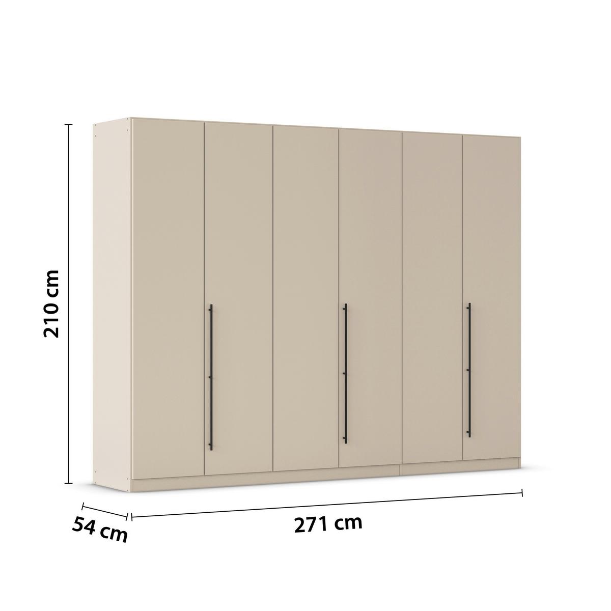 Șifonier Safari - gri/șampanie, Konventionell, material pe bază de lemn (271/210/54cm)