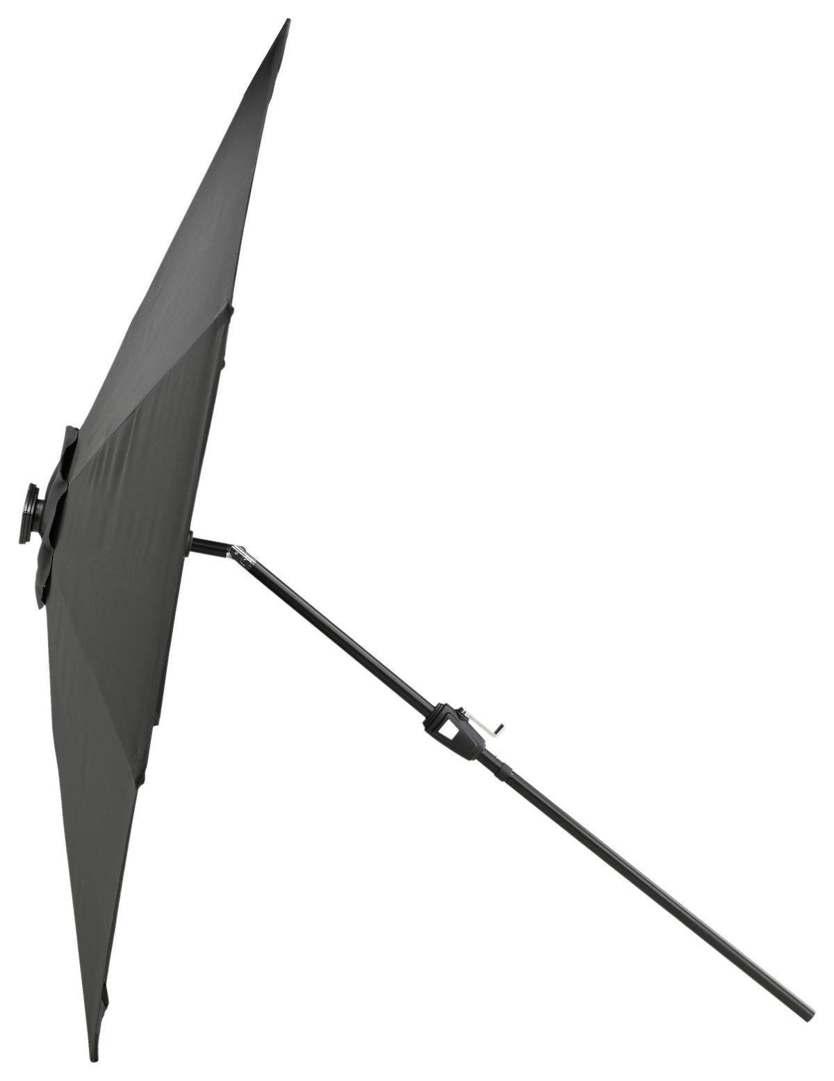 Sonnenschirm Sabal m. LED ca. 270x241 cm Schwarz Solar - Schwarz, KONVENTIONELL (270/241/270cm) - Gardenson