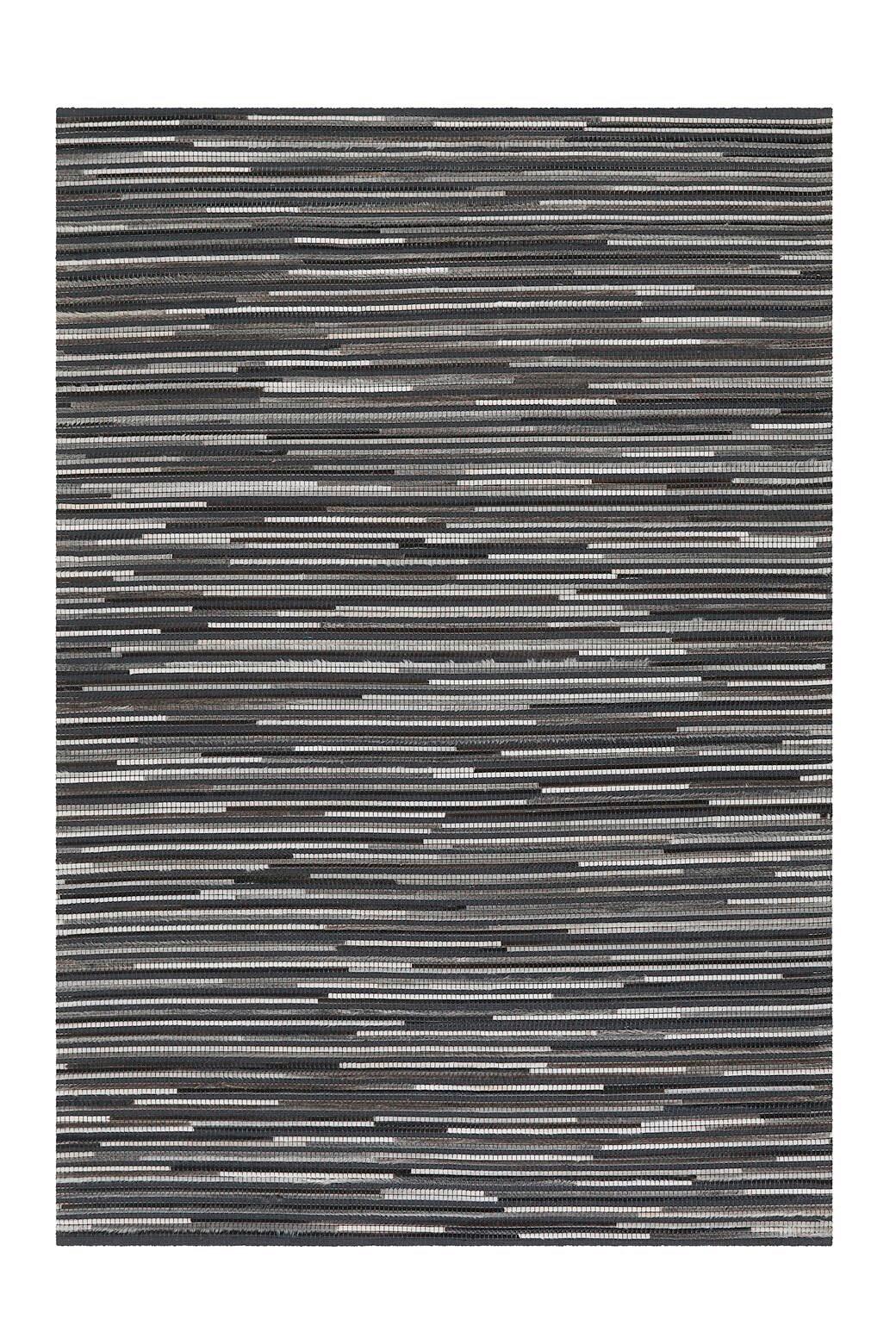 Flachwebeteppich Wild 8023 Dunkelgrau 170 X 240 - Dunkelgrau, Basics, Leder/Textil (170/240cm) - Kayoom