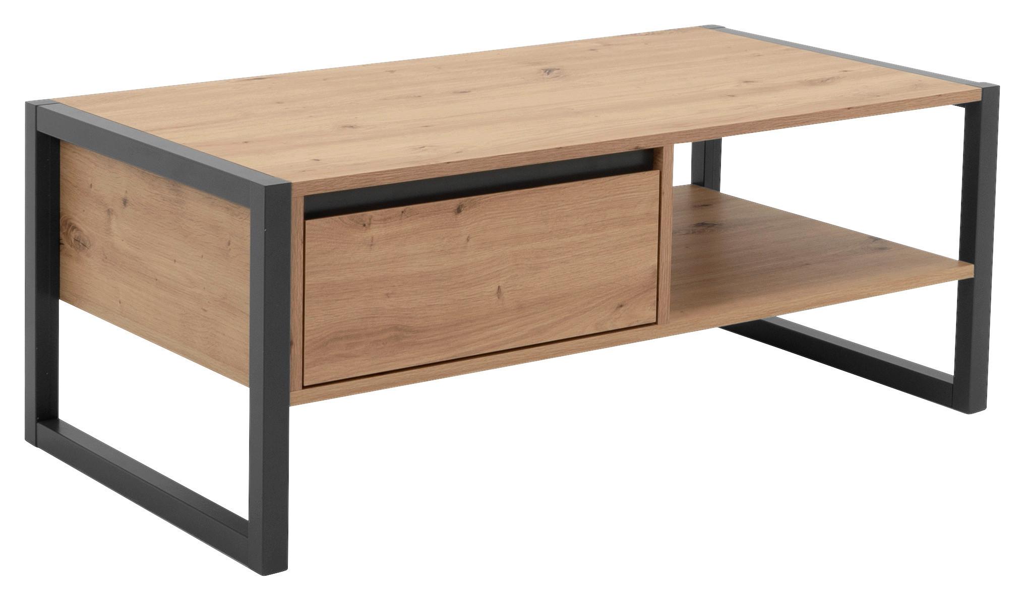 STOLIK KAWOWY DENVER 55 - kolor dębowy/antracytowy, Konventionell, materiał drewnopochodny (100/55/40cm) - MID.YOU
