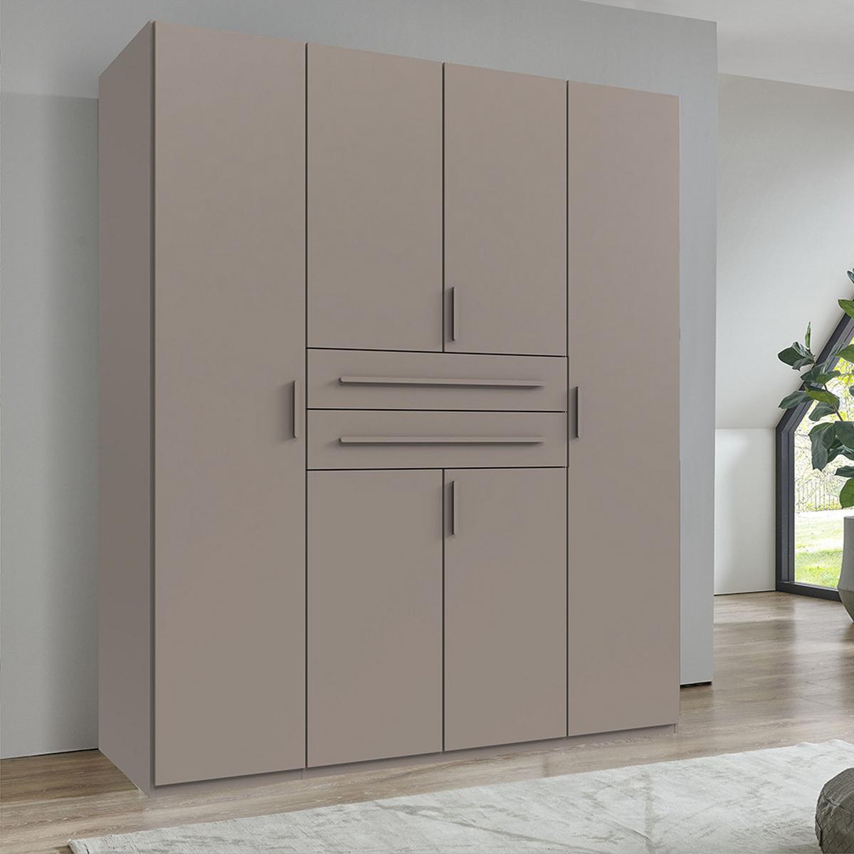 Kleiderschrank Lumio Grau/Sahara - Grau/Sahara, KONVENTIONELL, Holzwerkstoff/Kunststoff (180/208/65cm) - Modern Living
