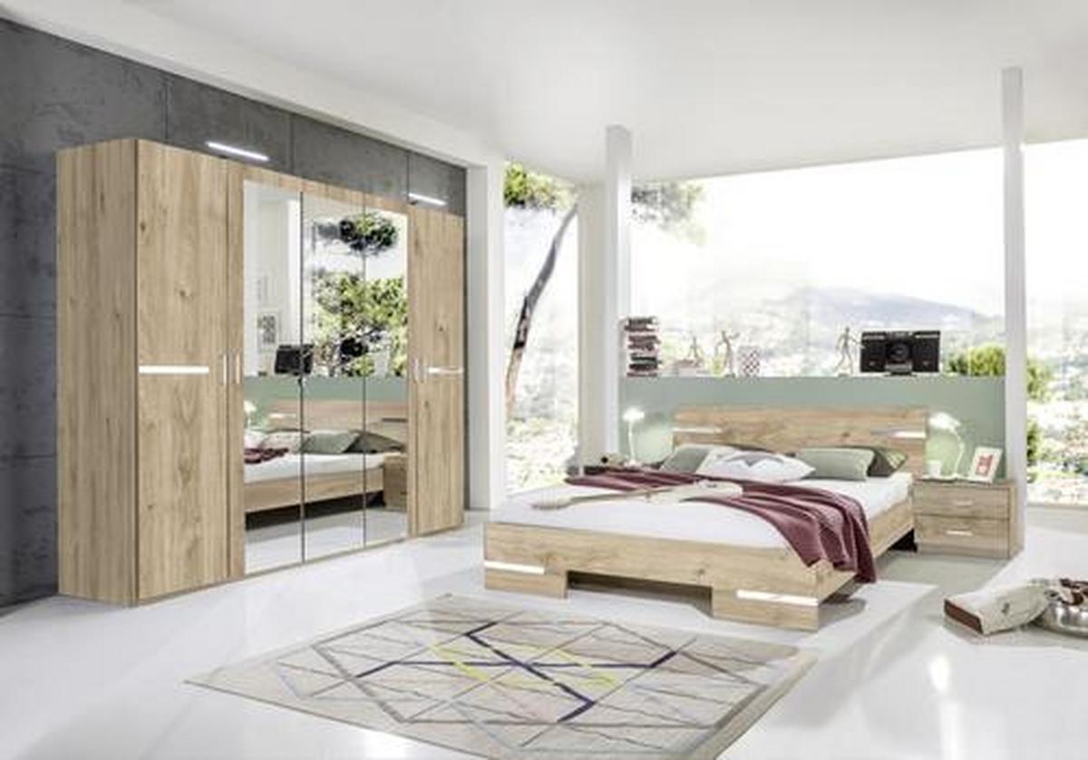 Schlafzimmer in Eichefarben, 4-teilig - Eichefarben, KONVENTIONELL, Holzwerkstoff - Based