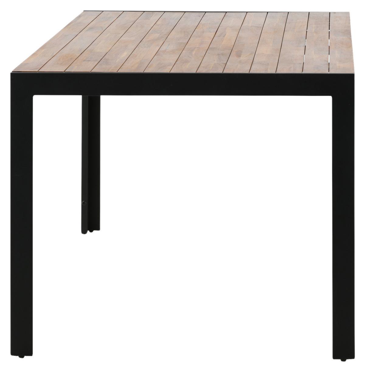 GARTENTISCH BOIS - Schwarz/Akaziefarben, KONVENTIONELL, Holz/Metall (205/90/75cm) - Gardenson