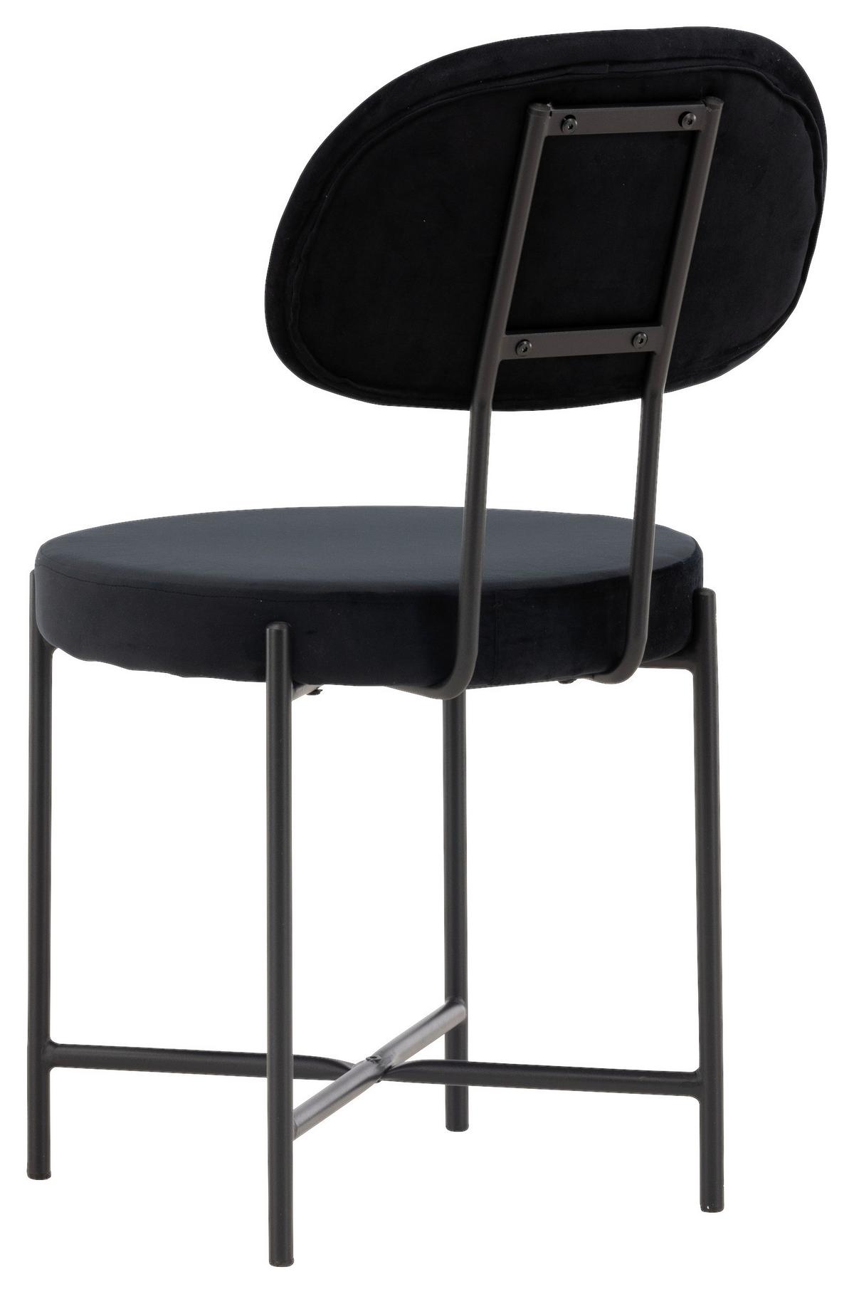 STUHL-SET STELLA - Schwarz, Design, Textil/Metall (50/89/60cm) - Livetastic