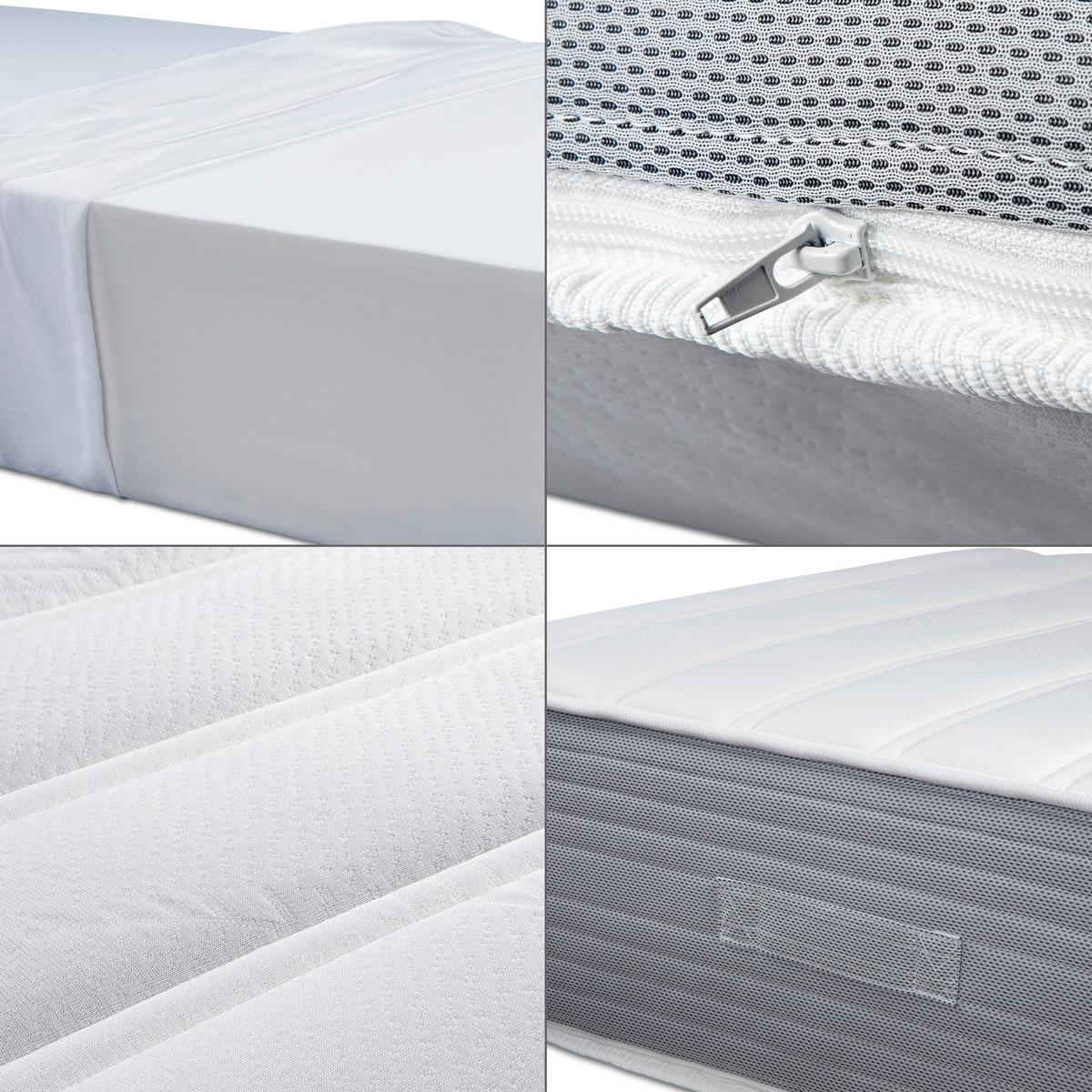 Viscomatratze Boxlike 30 Air H2/3 ca. 90x200cm - Hellgrau/Weiß, Basics, Textil (90/200cm) - MID.YOU