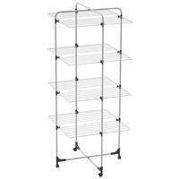 Ruhaszárító Torony Icaro - fekete/ezüstszínű, műanyag/fém (70/152/2,5cm)