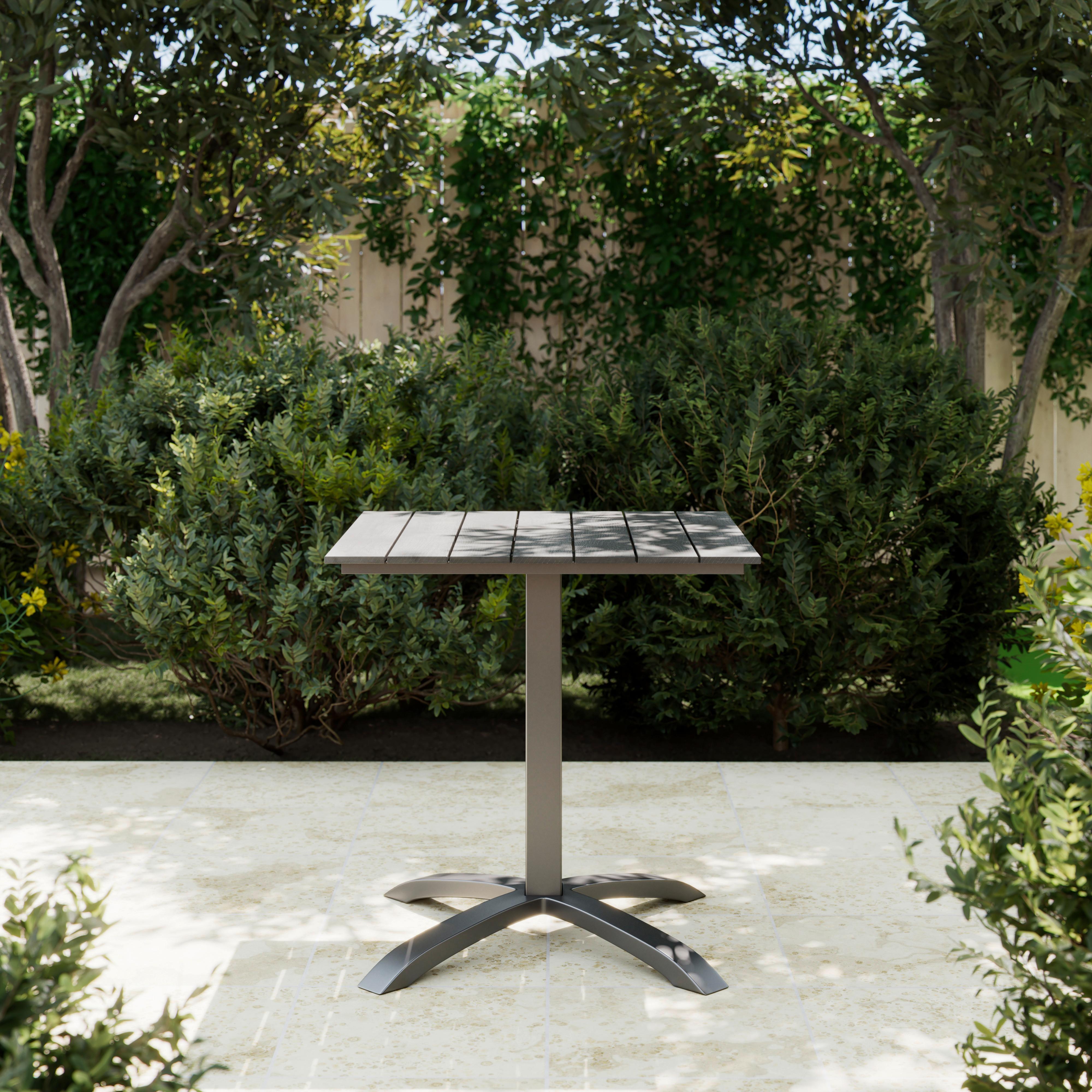 Gartentisch Florian 1 Polywood Grau/Schwarz ca. 70x72x70cm - Schwarz/Grau, Basics, Kunststoff/Metall (70/72/70cm) - Mömax