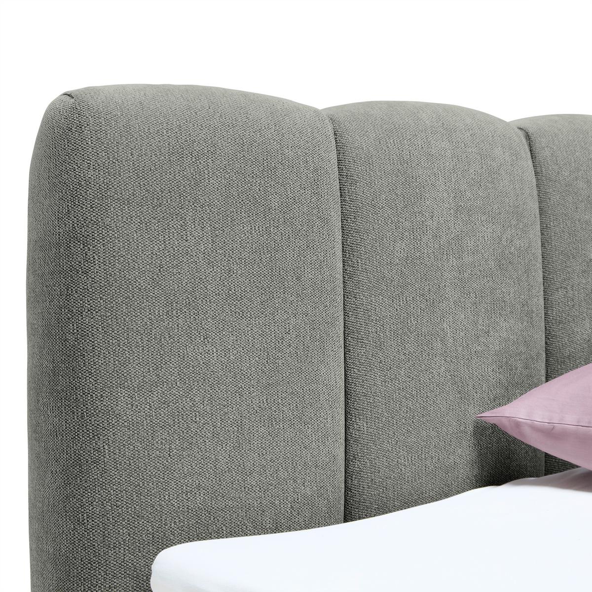 Boxbett Elaris Dunkelgrau ca. 160x200cm - Chromfarben/Dunkelgrau, KONVENTIONELL, Kunststoff/Textil (160/200cm) - Mömax