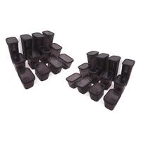 ZESTAW POJEMNIKÓW KUCHENNYCH BNMPGGY24 - antracytowy, Basics, tworzywo sztuczne