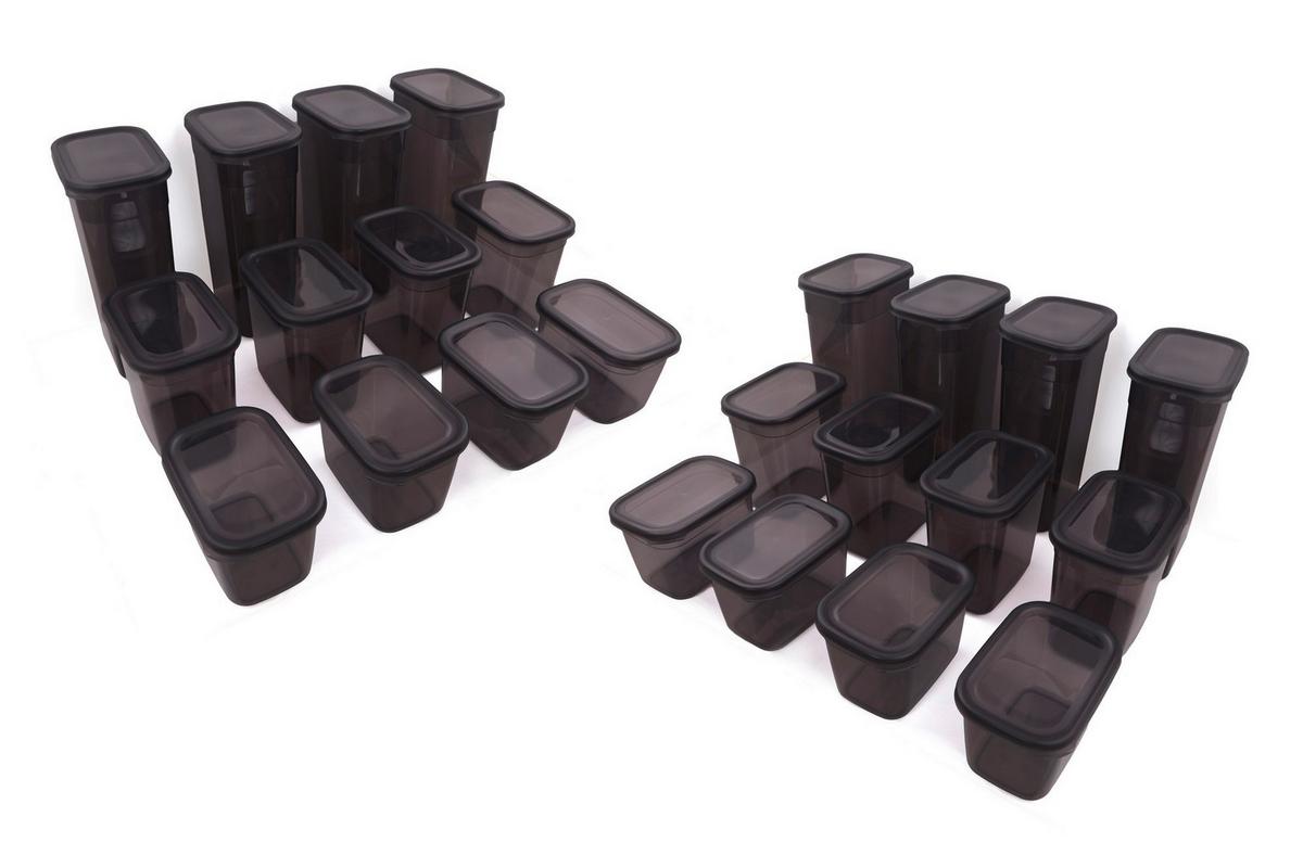 ZESTAW POJEMNIKÓW KUCHENNYCH BNMPGGY24 - antracytowy, Basics, tworzywo sztuczne