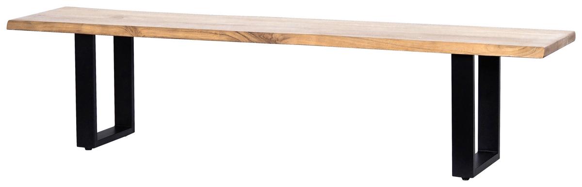 ŁAWKA SPRINTER - kolor akacjowy/czarny, Natur, metal/drewno (180/45/42cm) - Landscape