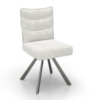 Stol Fina, Bež, Rebrasti Žamet - temno siva/bela, Moderno, kovina/tekstil (49/91/64cm) - Bessagi Home