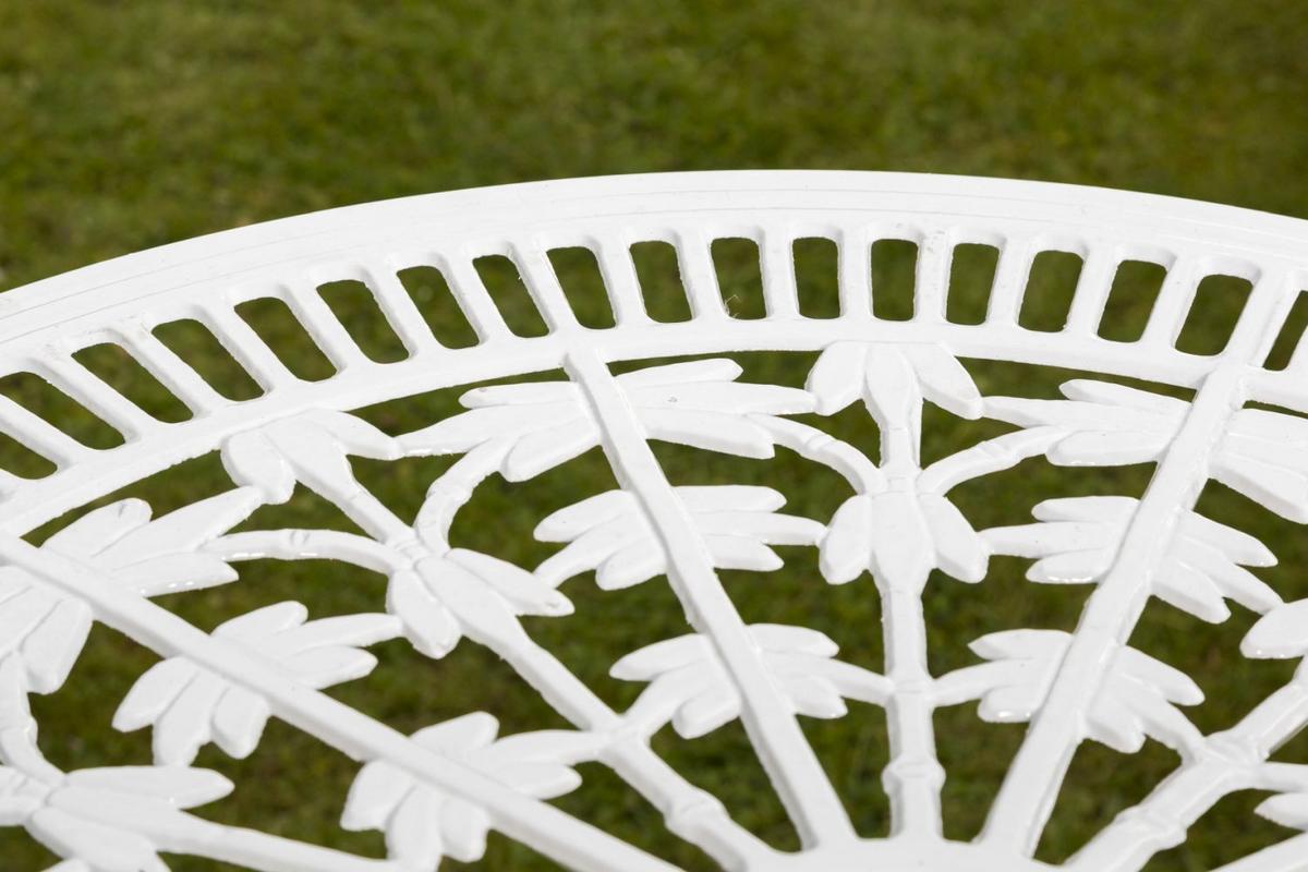 Vrtna Miza Lugano, Bela, Ø 70cm - bela, Romantika, kovina (70/70/68cm) - Gardenson