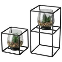 Műnövény Kaspóban Sukkulente - fekete/zöld, Modern, műanyag