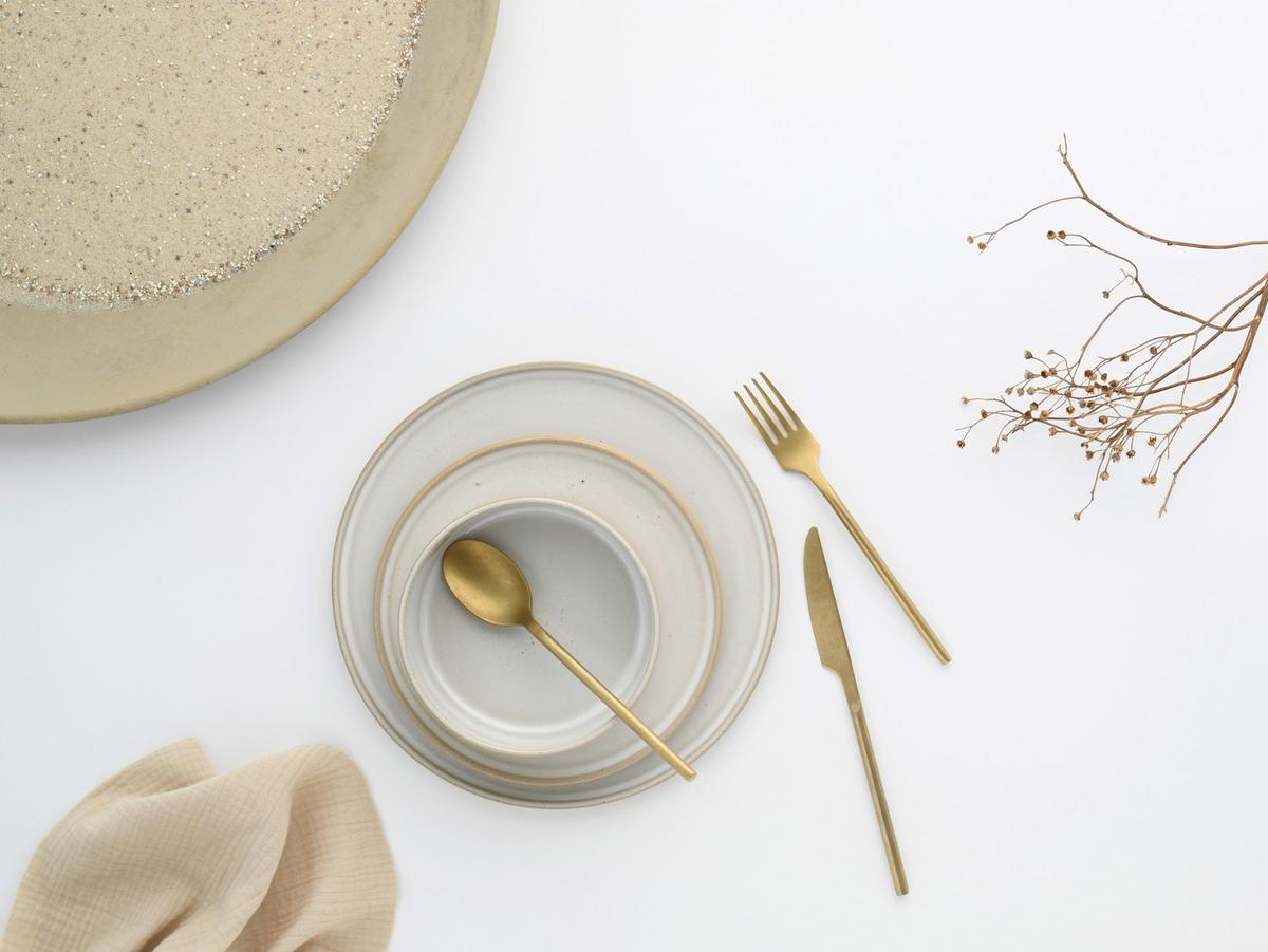 Set Desertnih Krožnikov Futuro White Sand, 4-Delni - bela/bež, Basics, keramika (20cm) - Creatable